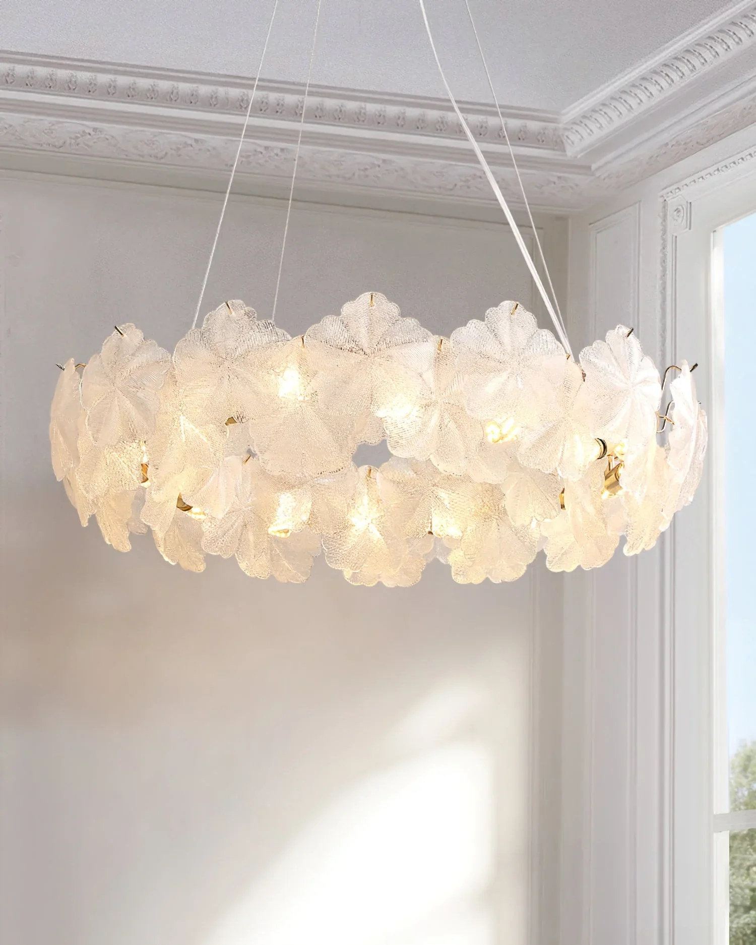 Valery Glass Petal Leaf Chandelier - Image 10