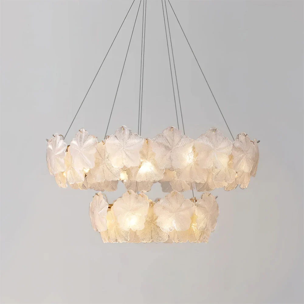 Valery Glass Petal Leaf Chandelier - Image 15