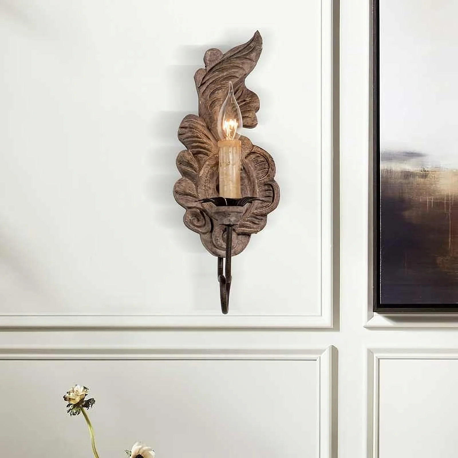 Verdure Wood Vintage Wall Lamp - Image 2