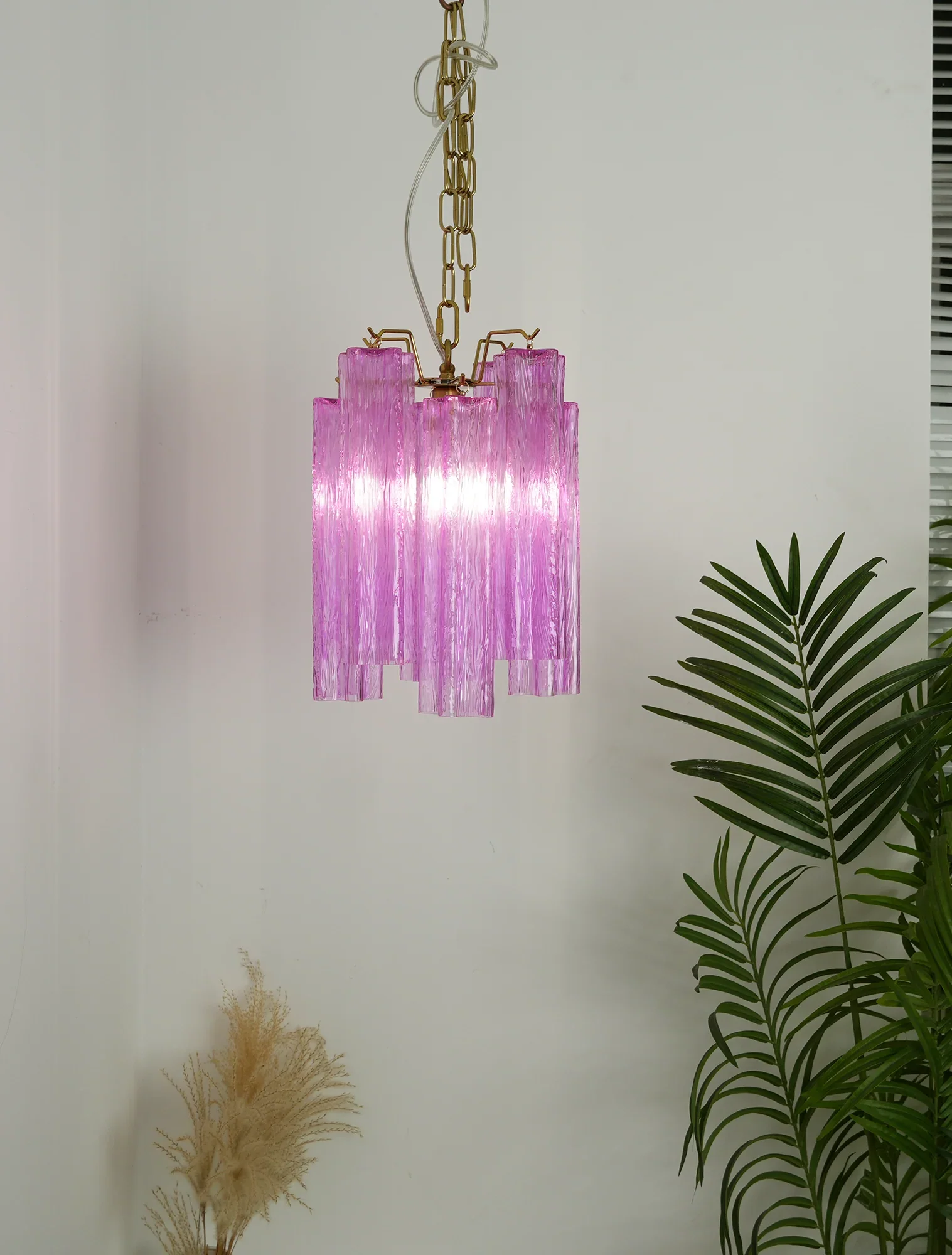 Vintage Amethyst Murano Glass Chandelier - Image 3