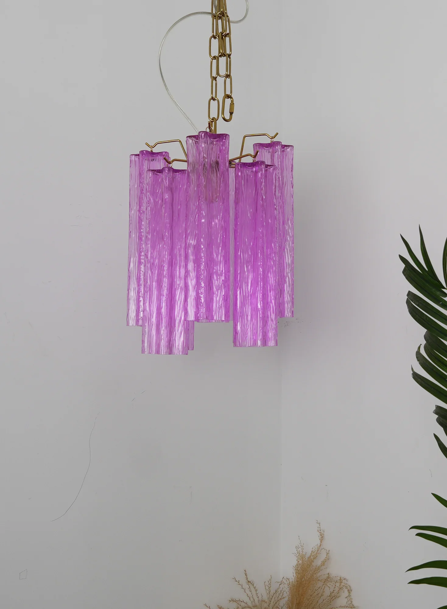 Vintage Amethyst Murano Glass Chandelier - Image 4