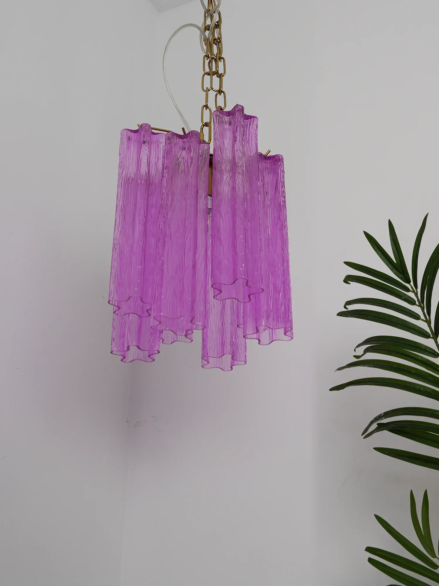 Vintage Amethyst Murano Glass Chandelier - Image 5