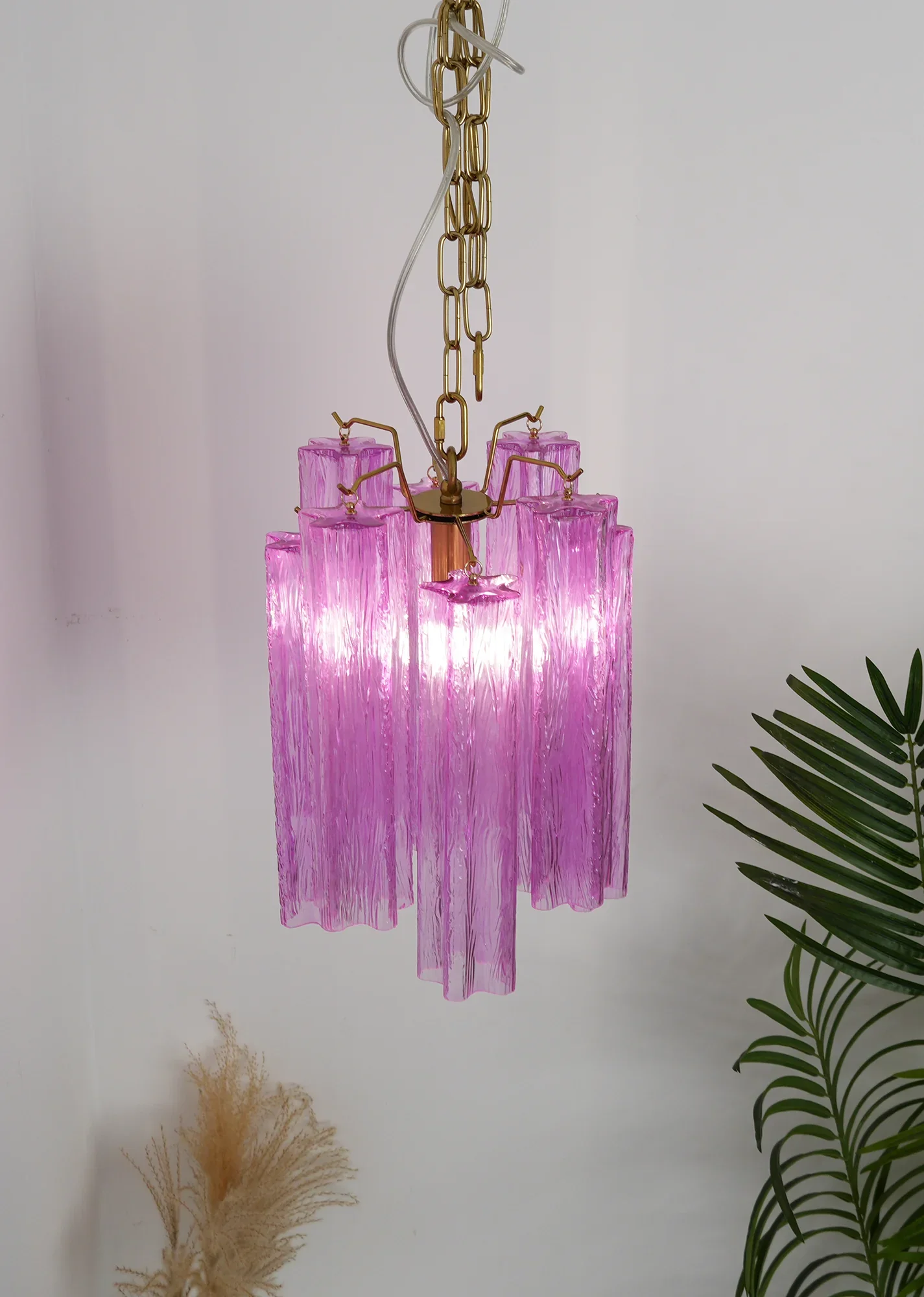 Vintage Amethyst Murano Glass Chandelier - Image 7