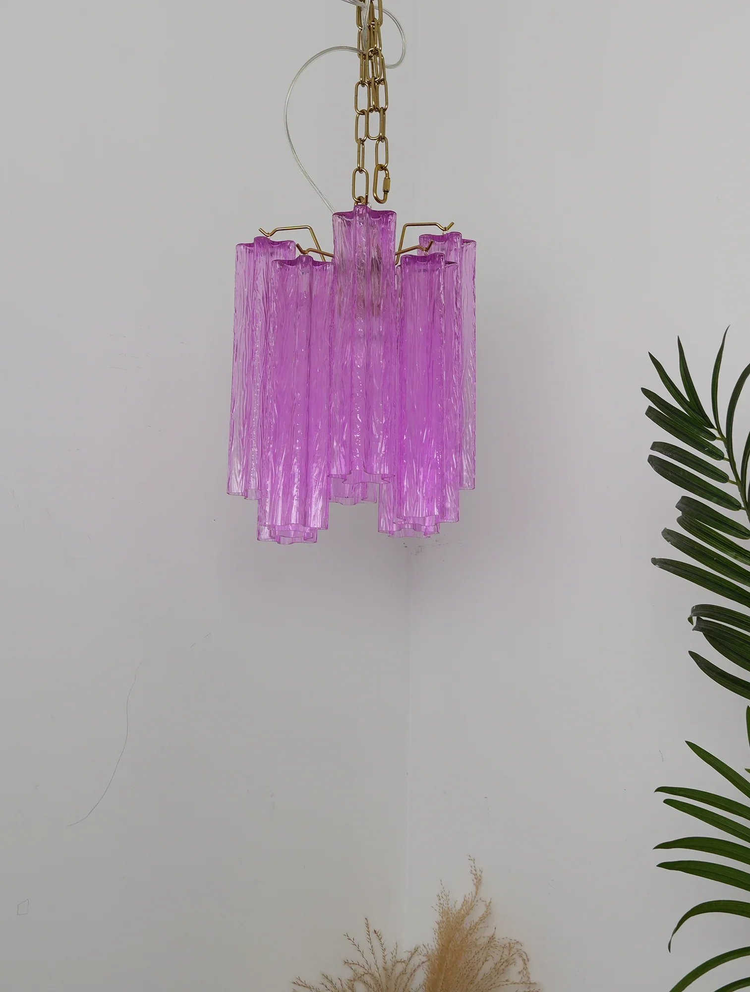 Vintage Amethyst Murano Glass Chandelier - Image 8