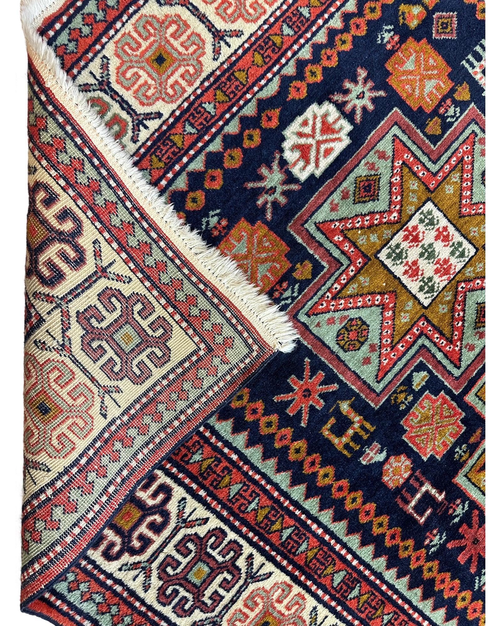 Vintage Armenian Karabakh/Artsakh Wool Rug | 1960s Hand-Knotted 4x7 - Image 11