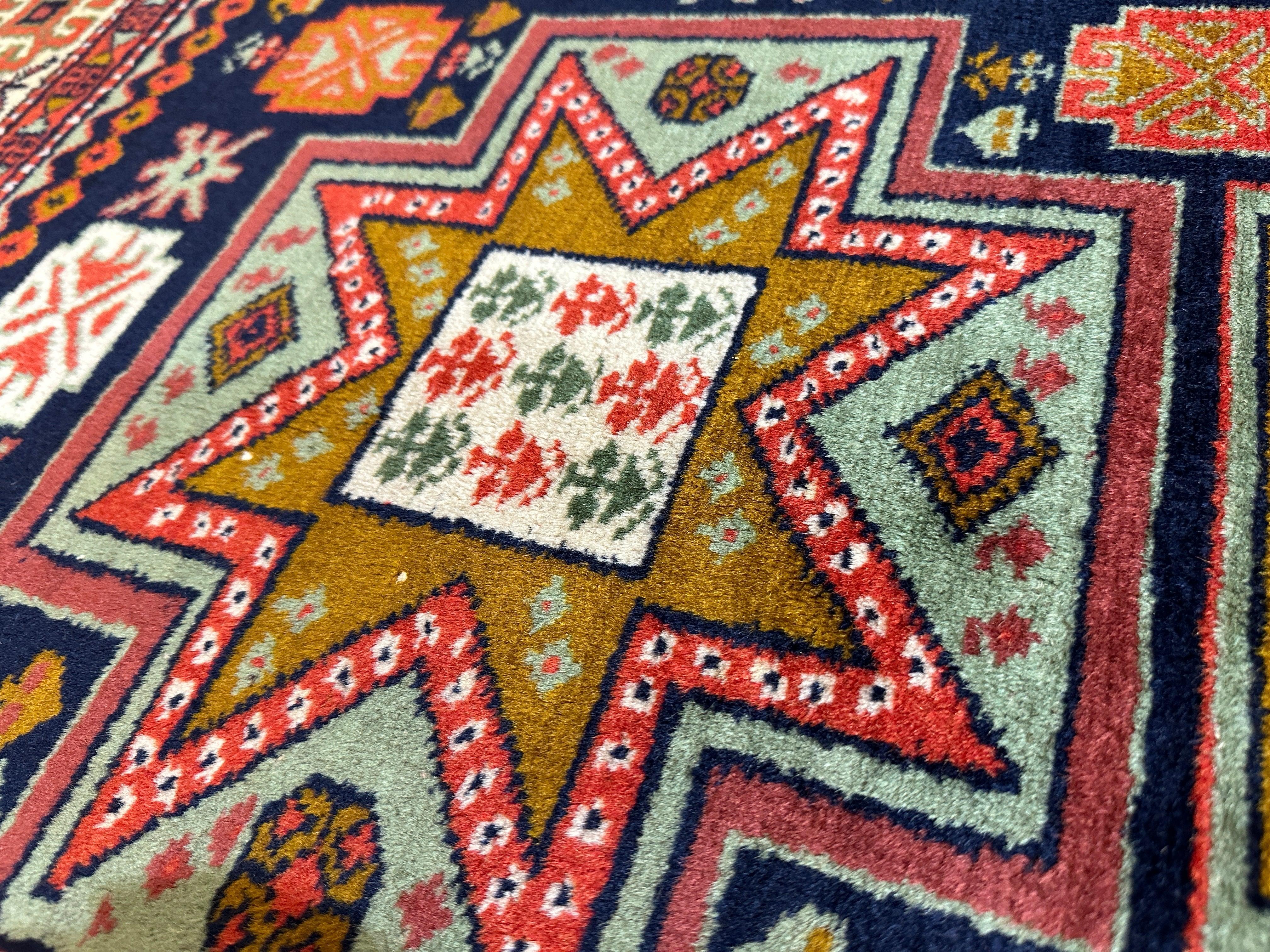 Vintage Armenian Karabakh/Artsakh Wool Rug | 1960s Hand-Knotted 4x7 - Image 2
