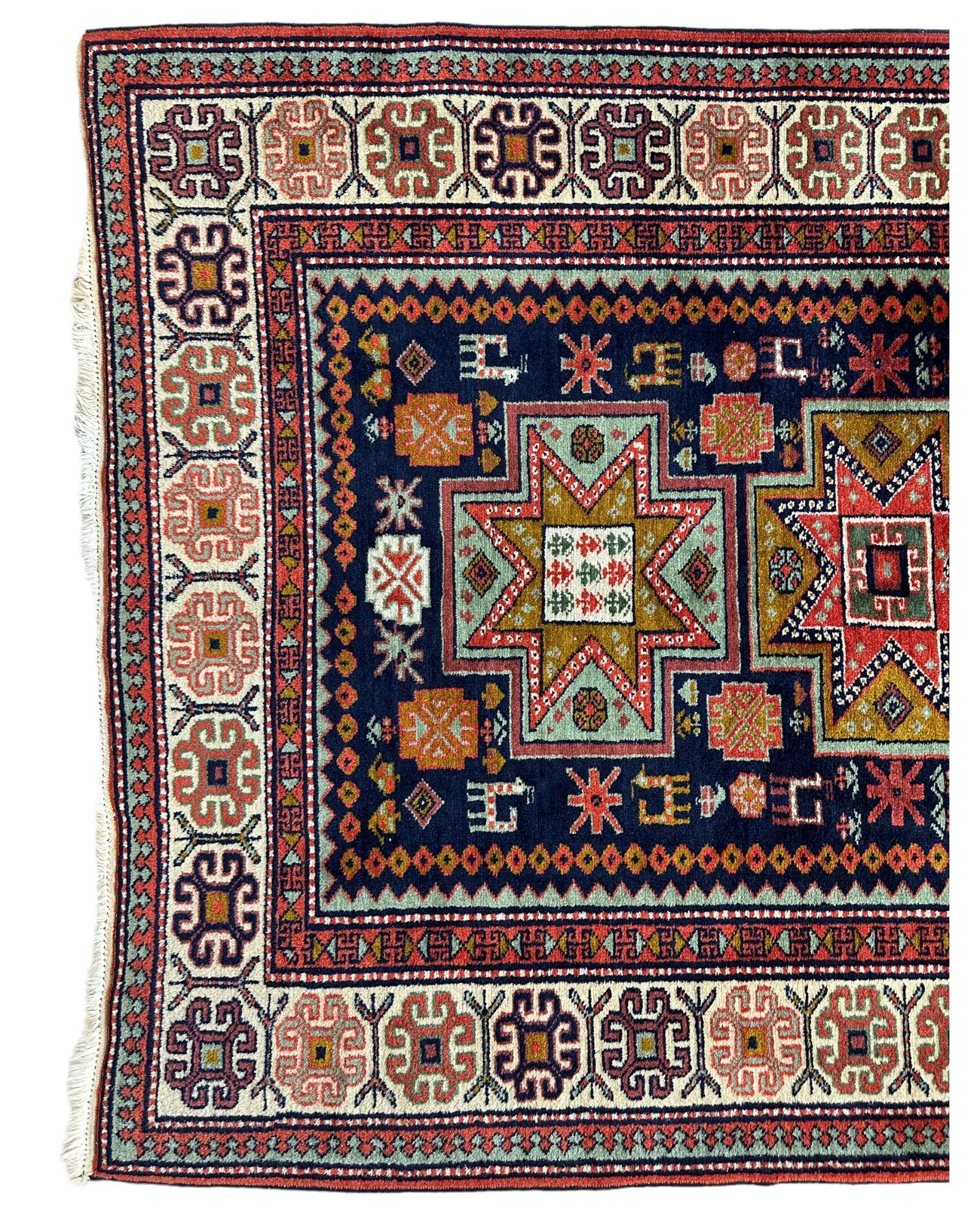 Vintage Armenian Karabakh/Artsakh Wool Rug | 1960s Hand-Knotted 4x7 - Image 3