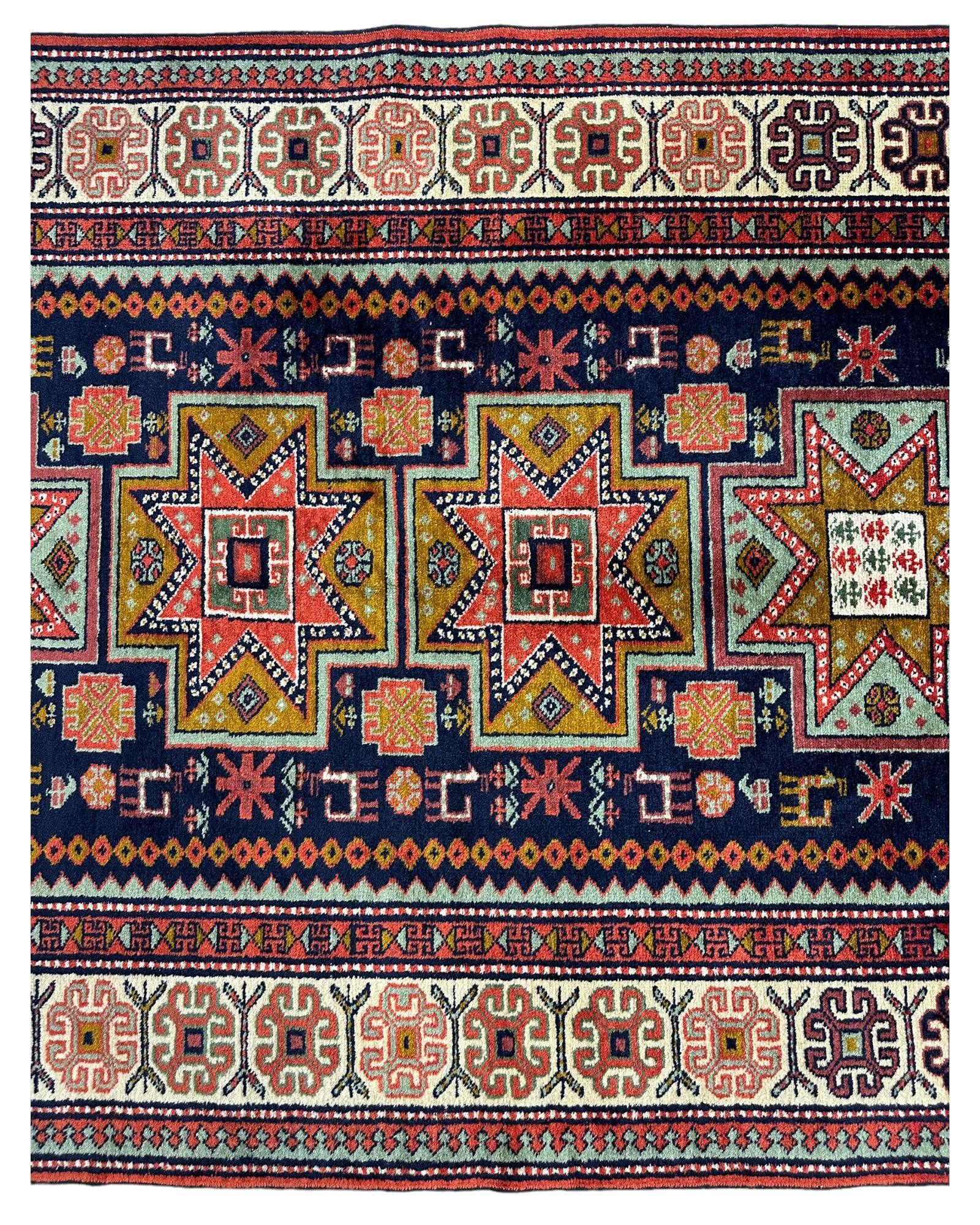 Vintage Armenian Karabakh/Artsakh Wool Rug | 1960s Hand-Knotted 4x7 - Image 4