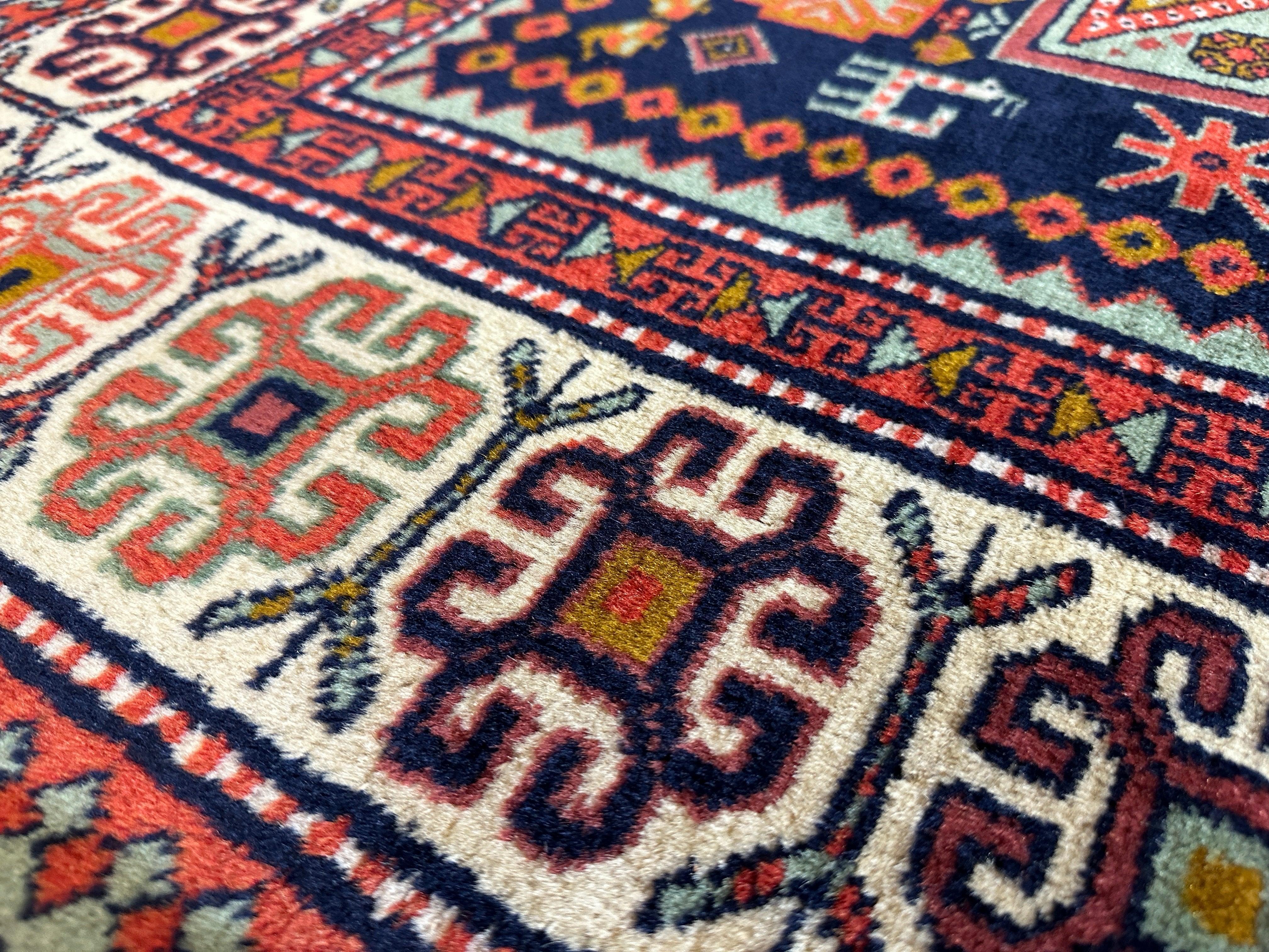 Vintage Armenian Karabakh/Artsakh Wool Rug | 1960s Hand-Knotted 4x7 - Image 9