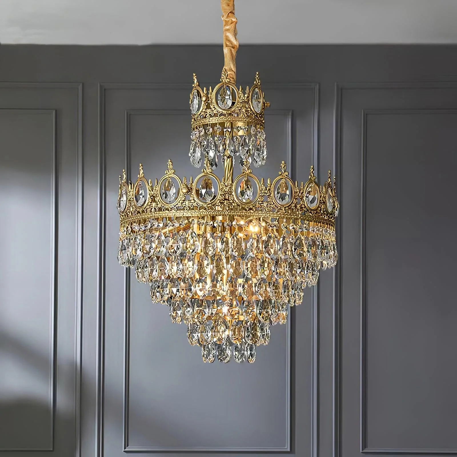 Vintage Crystal Chandelier - Image 4