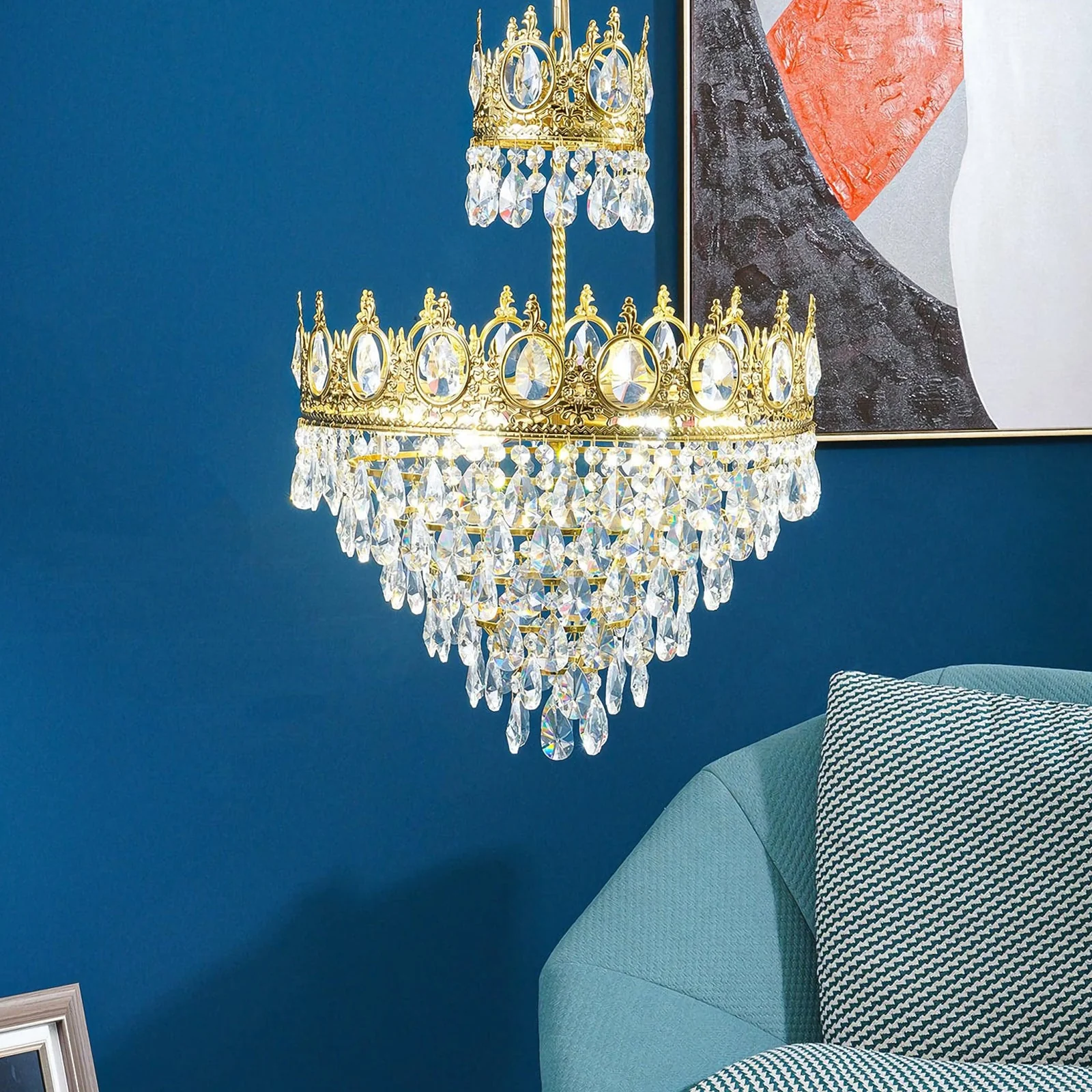 Vintage Crystal Chandelier - Image 7