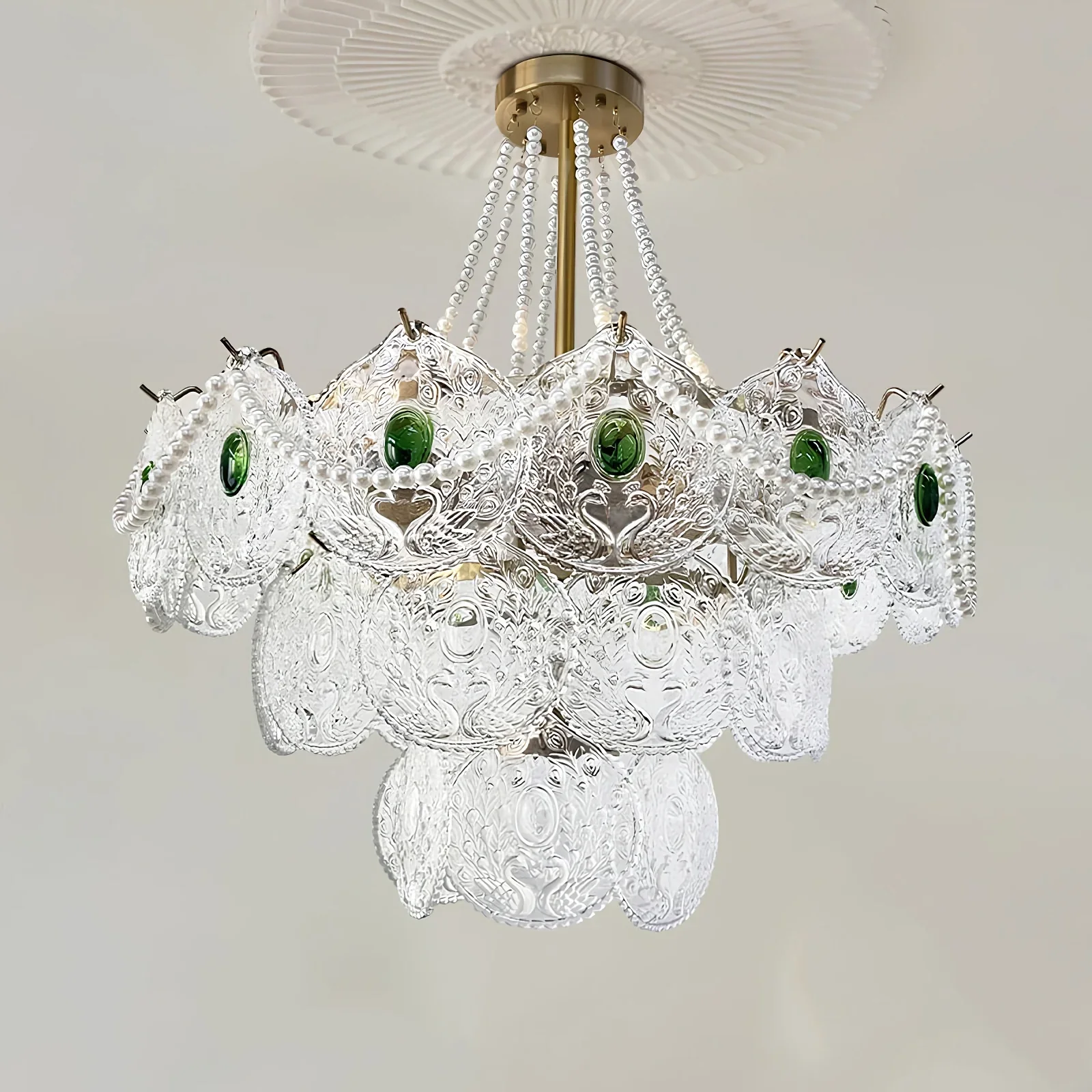 Emerald Art Glass Chandeliers - Image 15