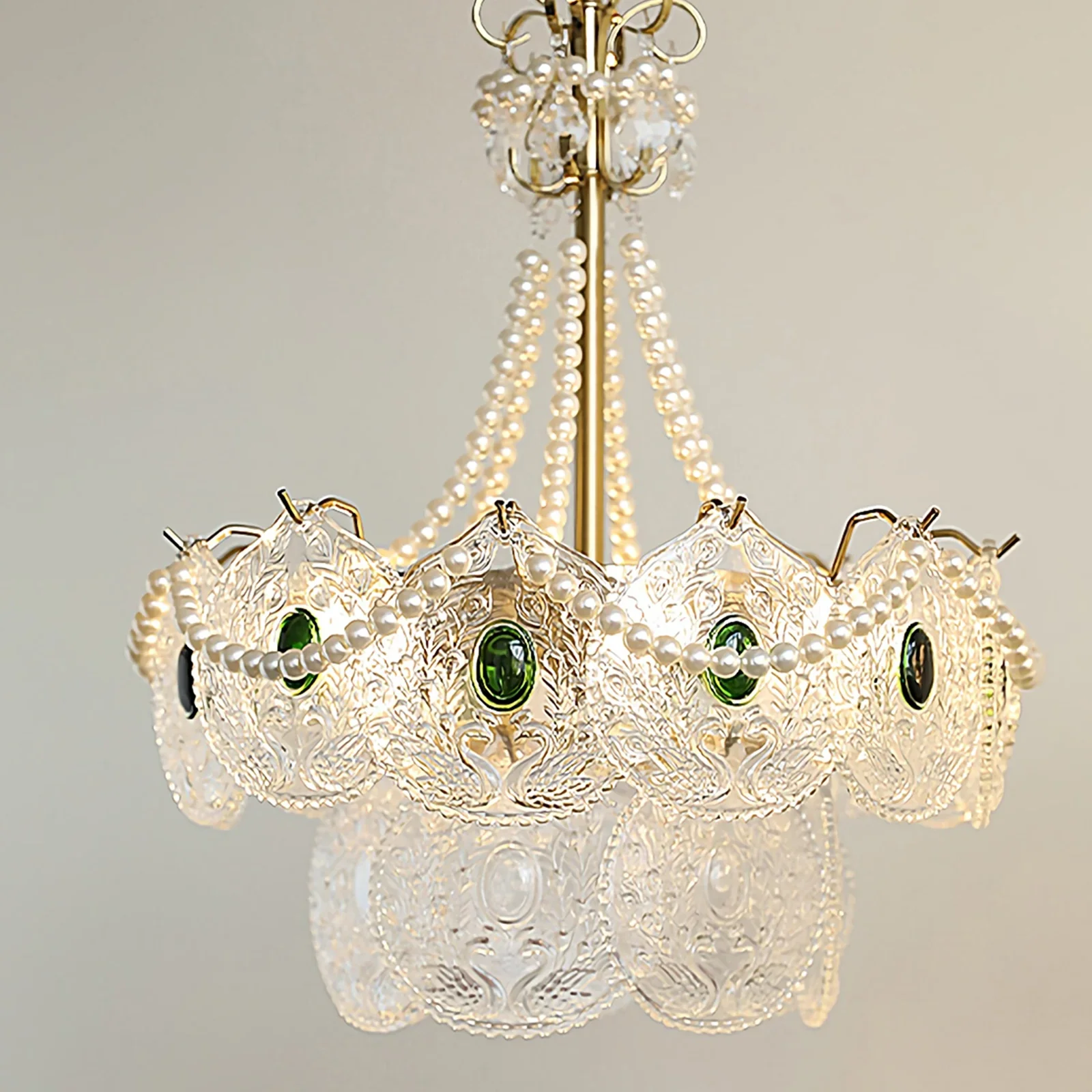 Emerald Art Glass Chandeliers - Image 16