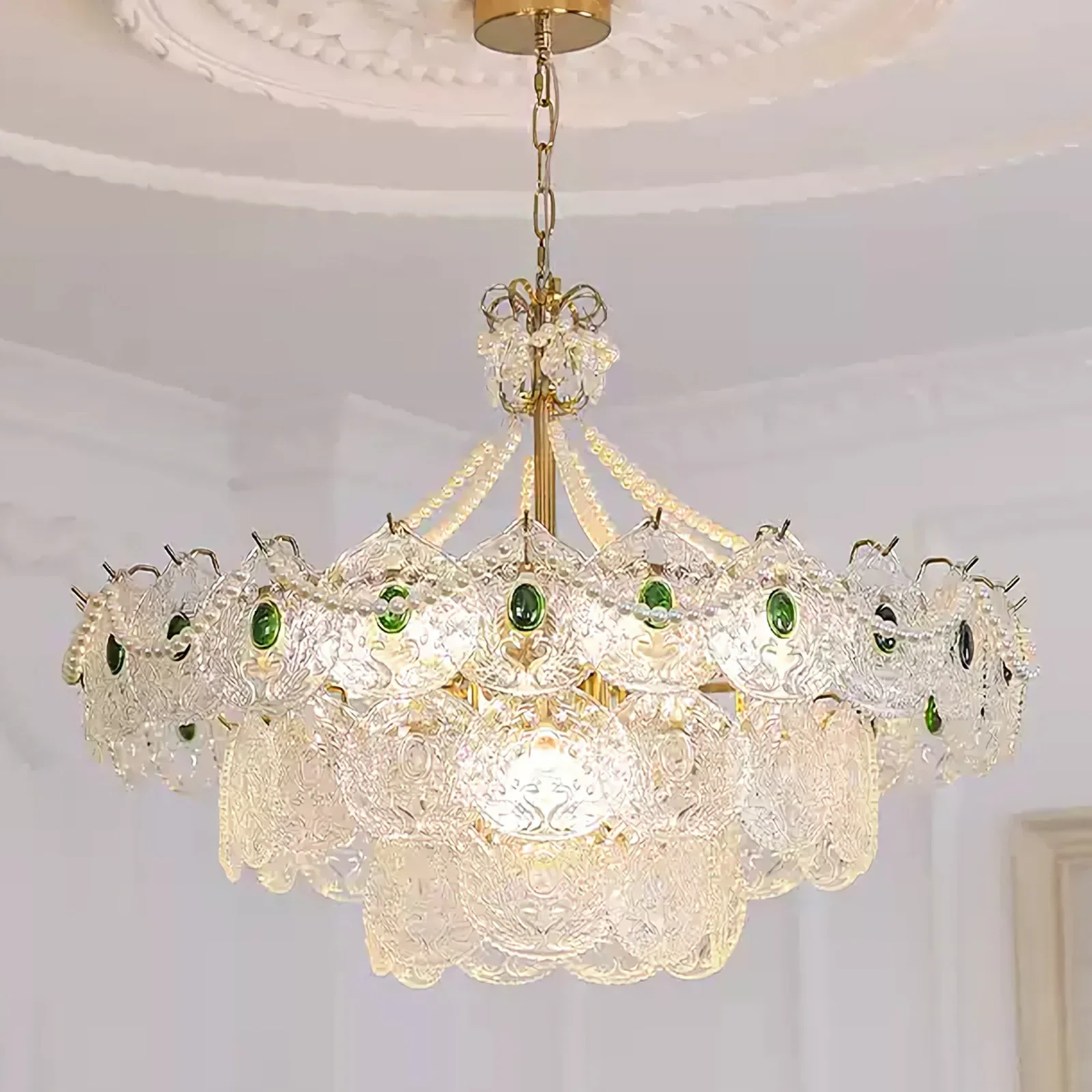 Emerald Art Glass Chandeliers - Image 17