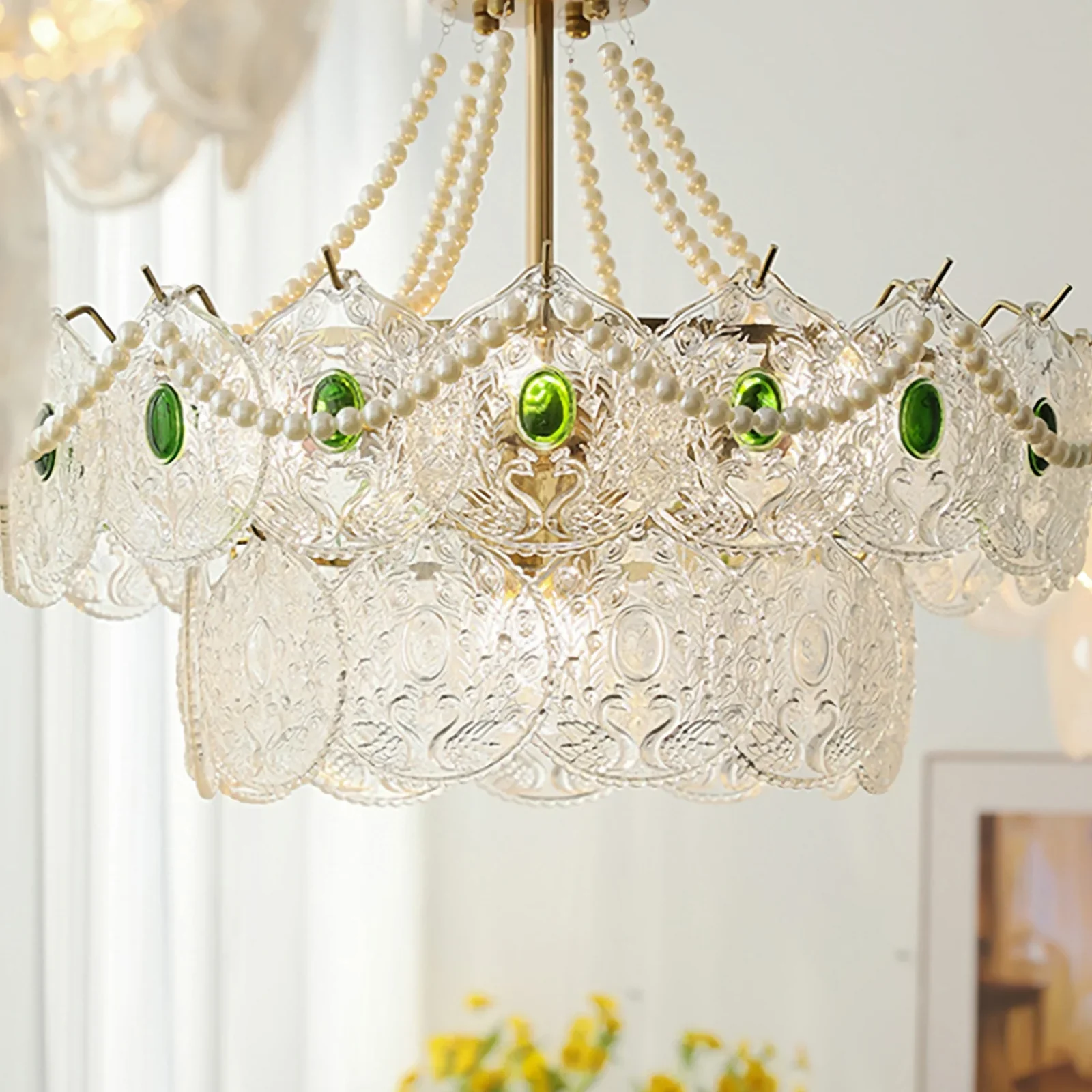 Emerald Art Glass Chandeliers - Image 18