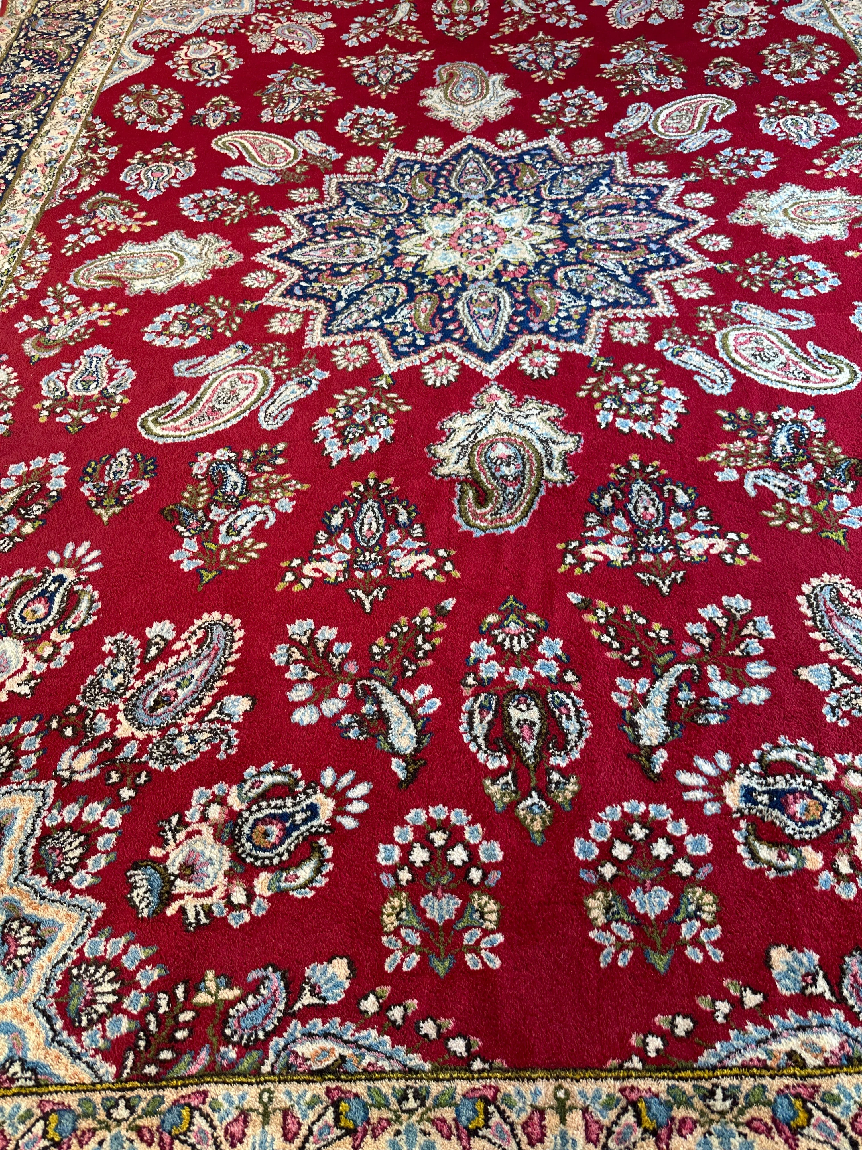 Vintage Kirman Persian Rug | 9’9” x 14’ | Thick Full-Pile Wool | Circa 1960 | K2029 - Image 4