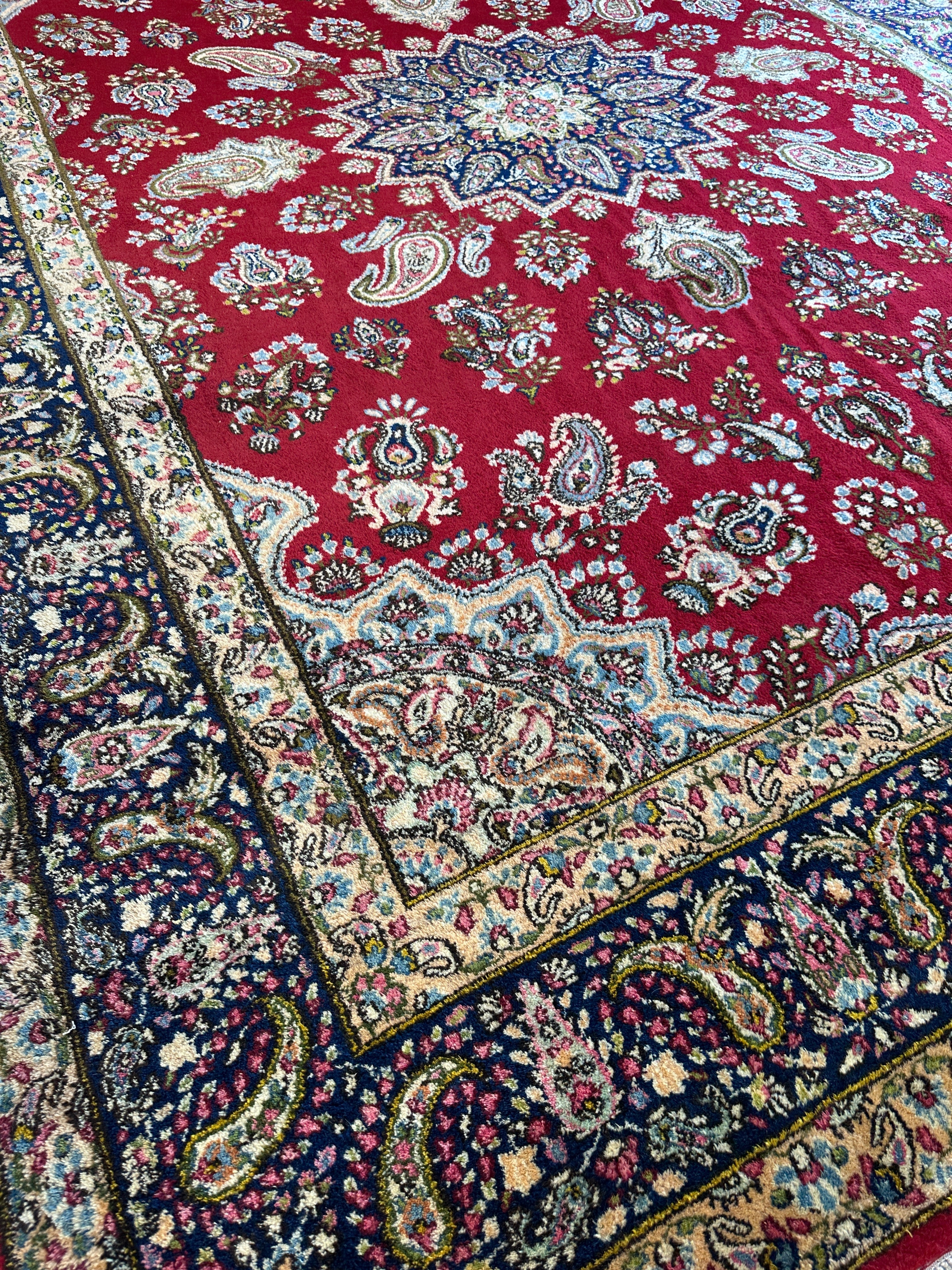 Vintage Kirman Persian Rug | 9’9” x 14’ | Thick Full-Pile Wool | Circa 1960 | K2029 - Image 7