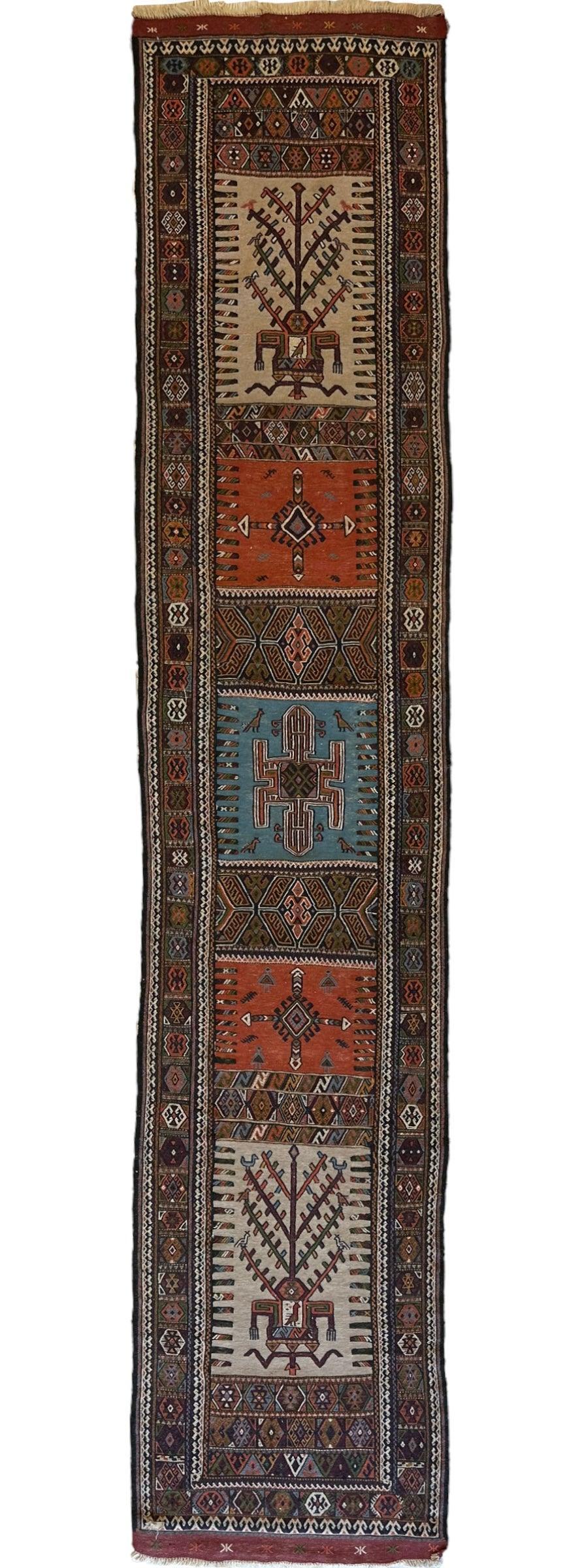 Vintage Kurdish Qochan Runner 2’9” x 12’9” - Image 2