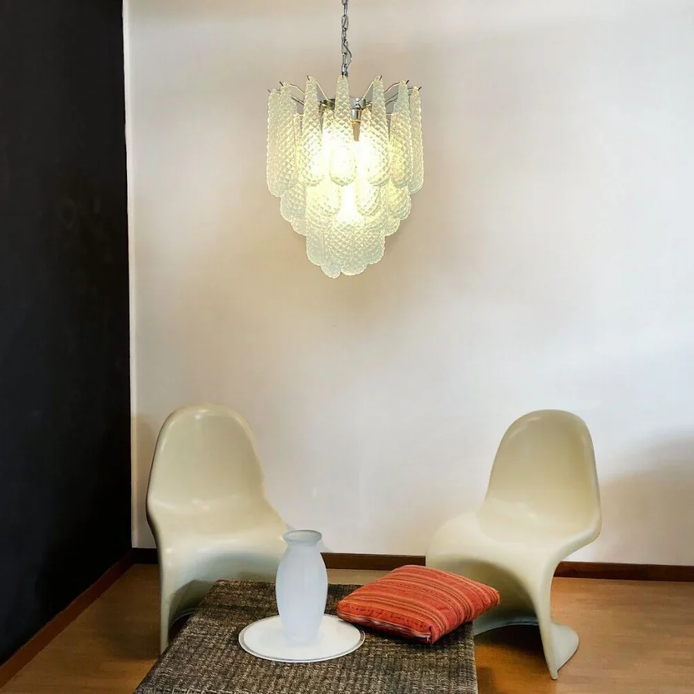 Vintage Murano Blue Glass Petals Chandelier - Image 2