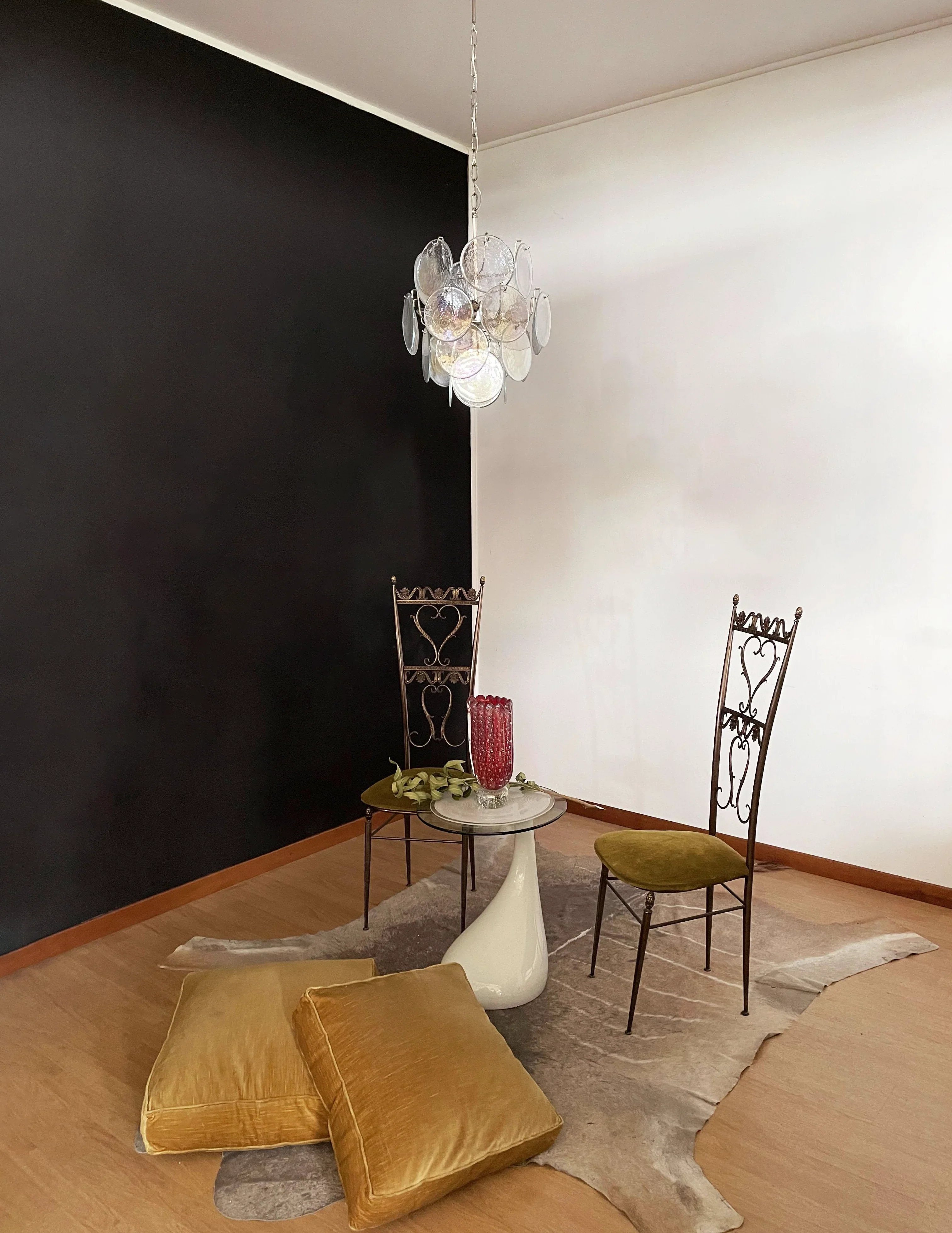 Vintage Murano Iridescent Glass Disks Chandelier - Image 16