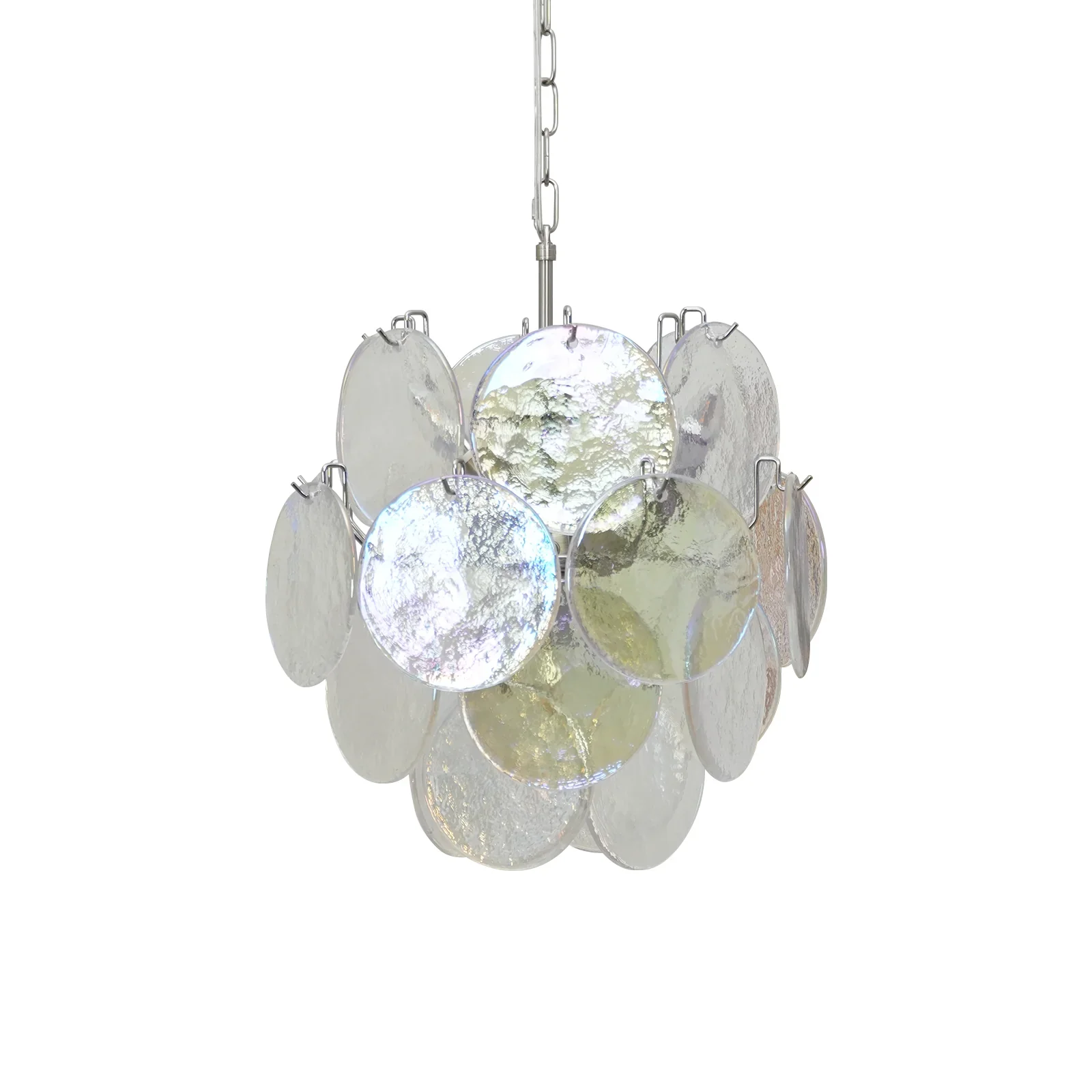 Vintage Murano Iridescent Glass Disks Chandelier - Image 30