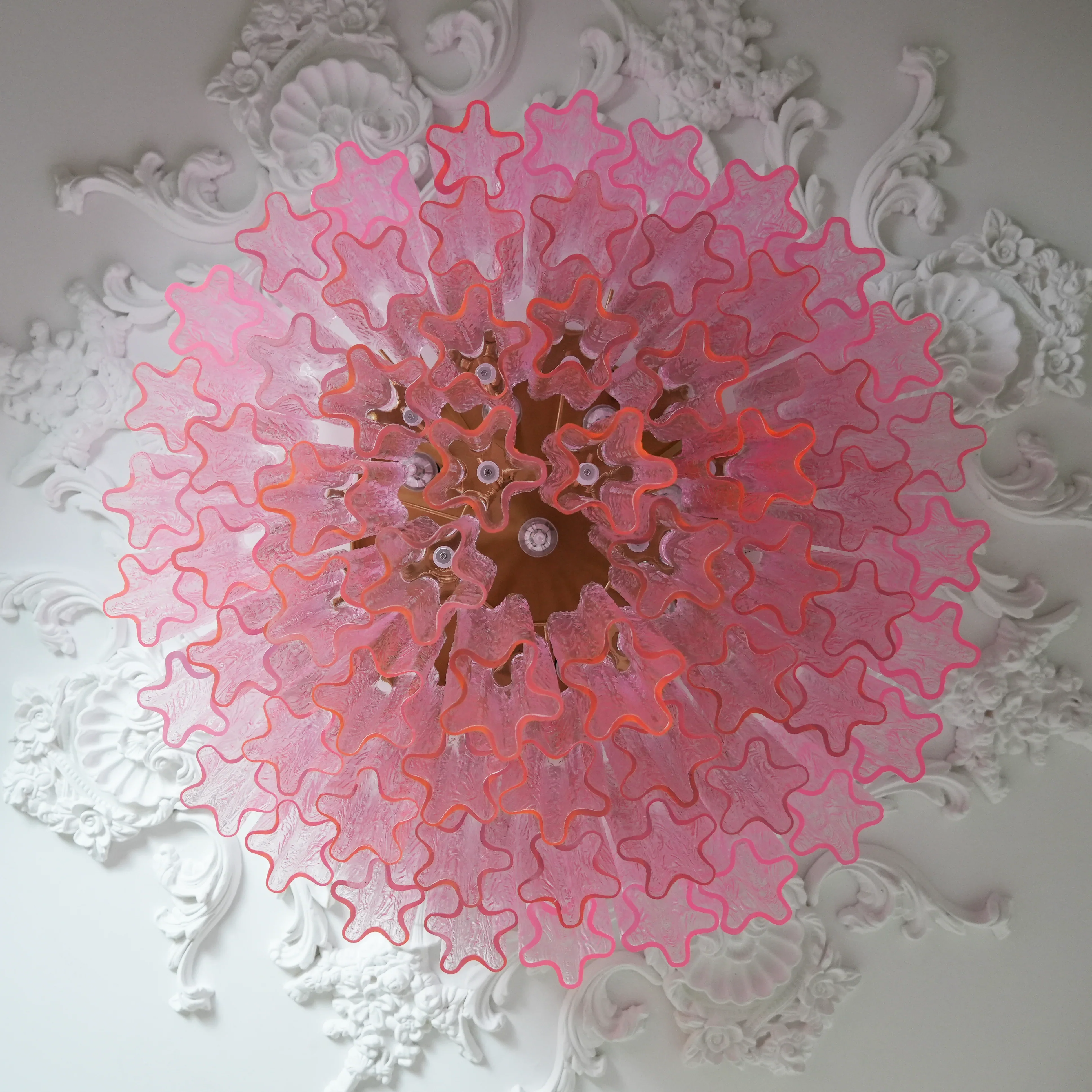 Vintage Murano Pink Glass Ceiling Light - Image 11