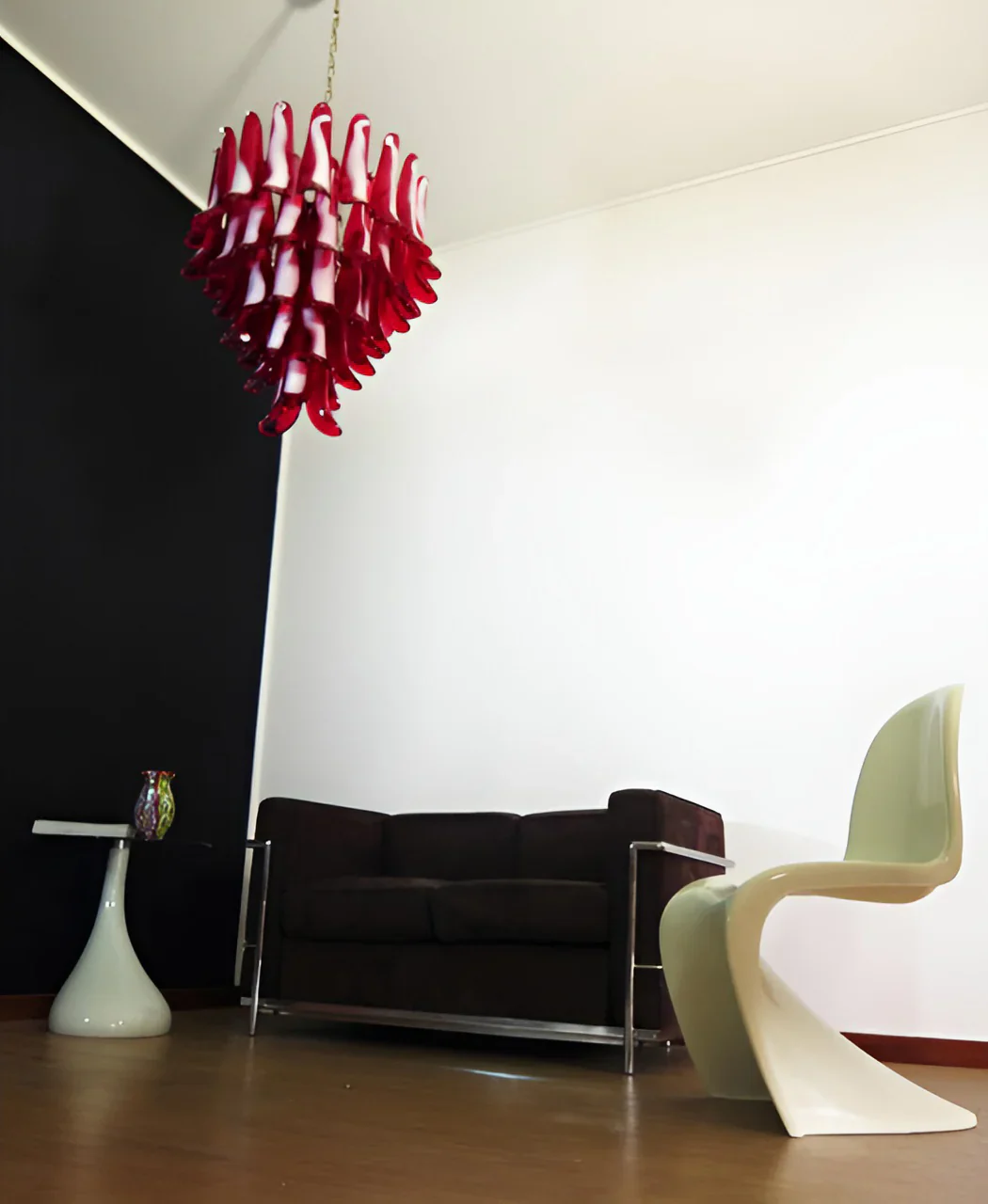 Vintage Murano Red Glass Petals Chandelier - Image 8