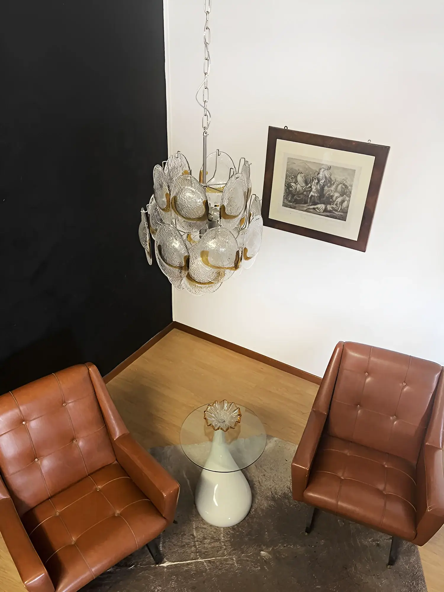 Vintage Murano Transparent Amber Chandelier - Image 11
