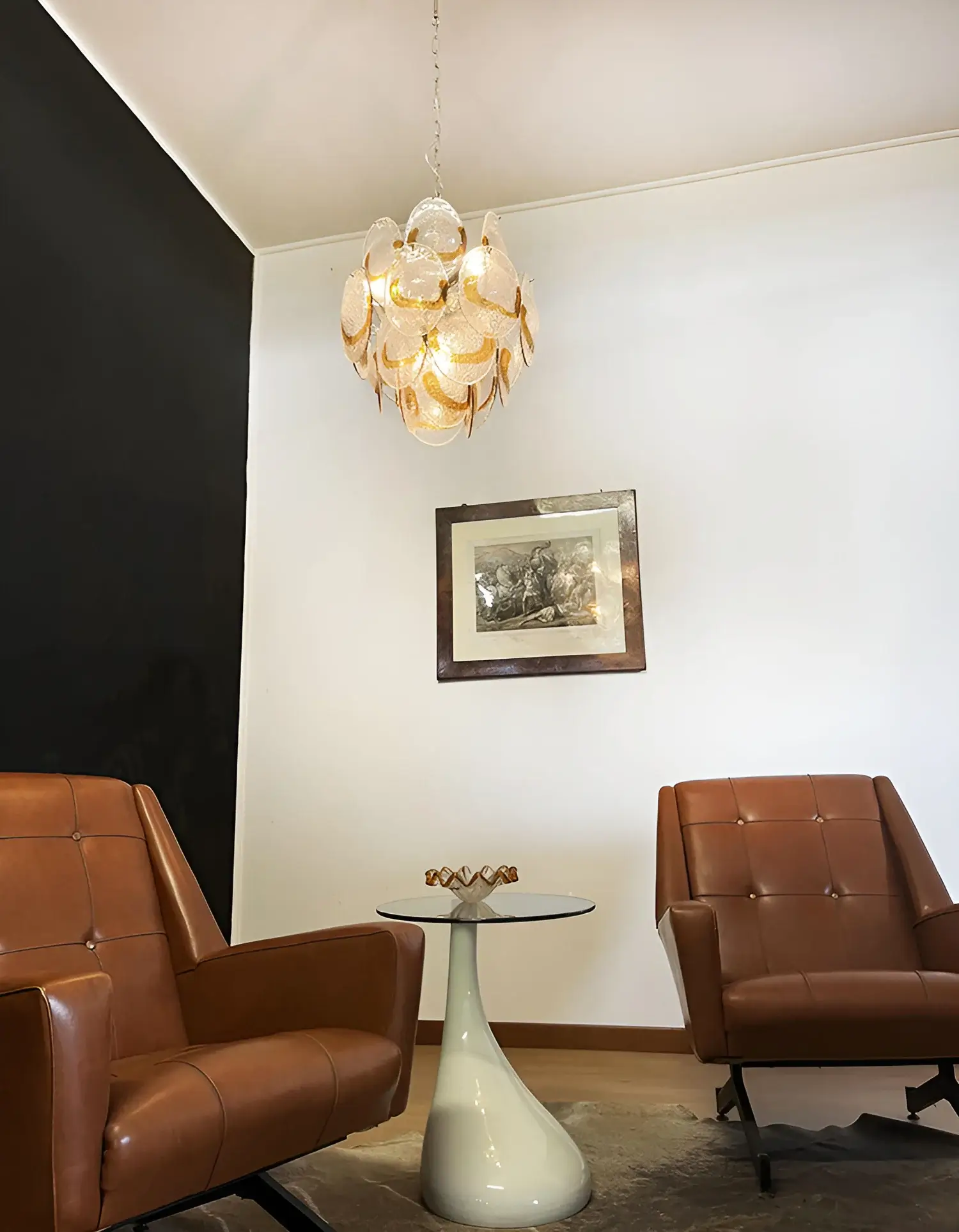 Vintage Murano Transparent Amber Chandelier - Image 12