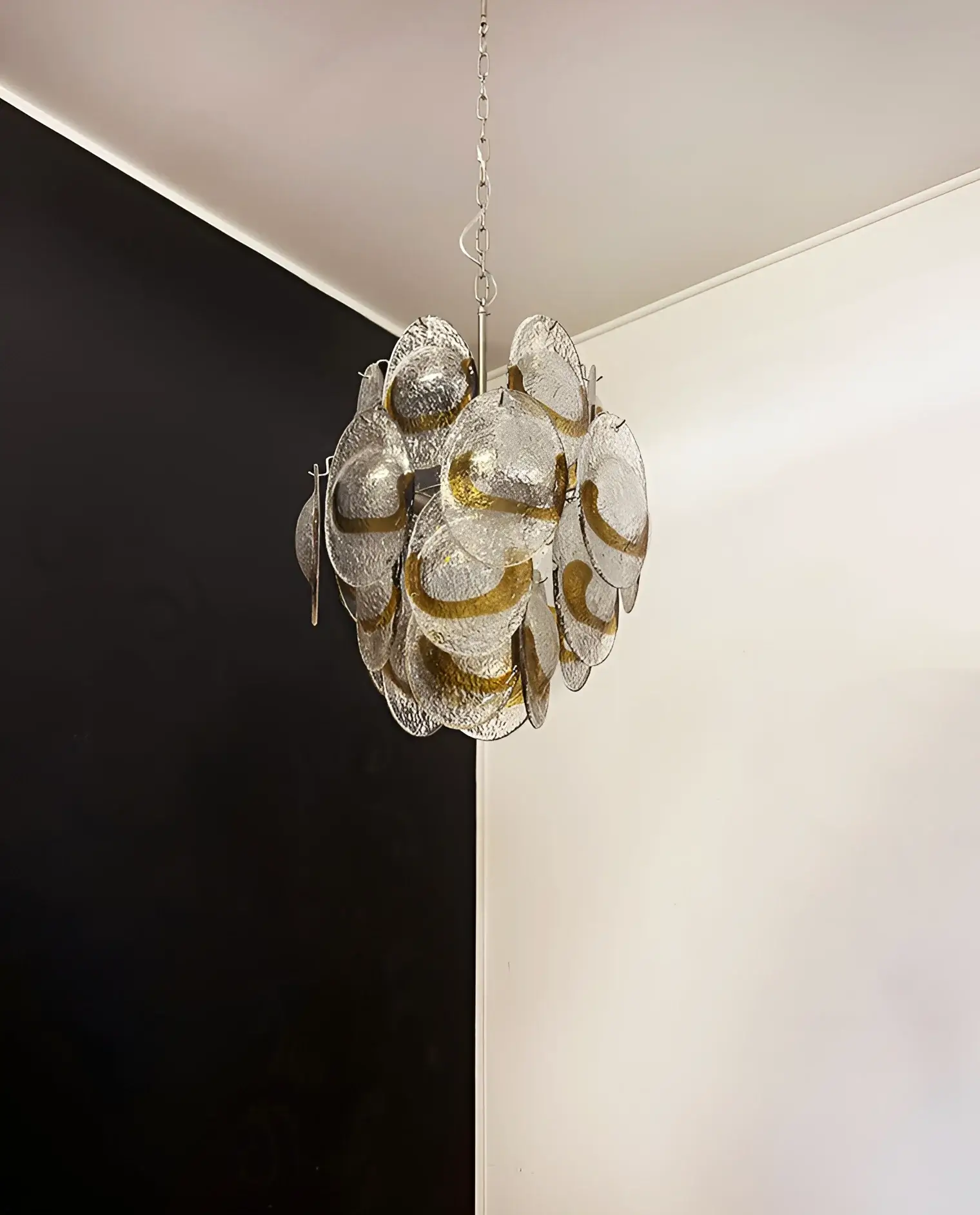 Vintage Murano Transparent Amber Chandelier - Image 15