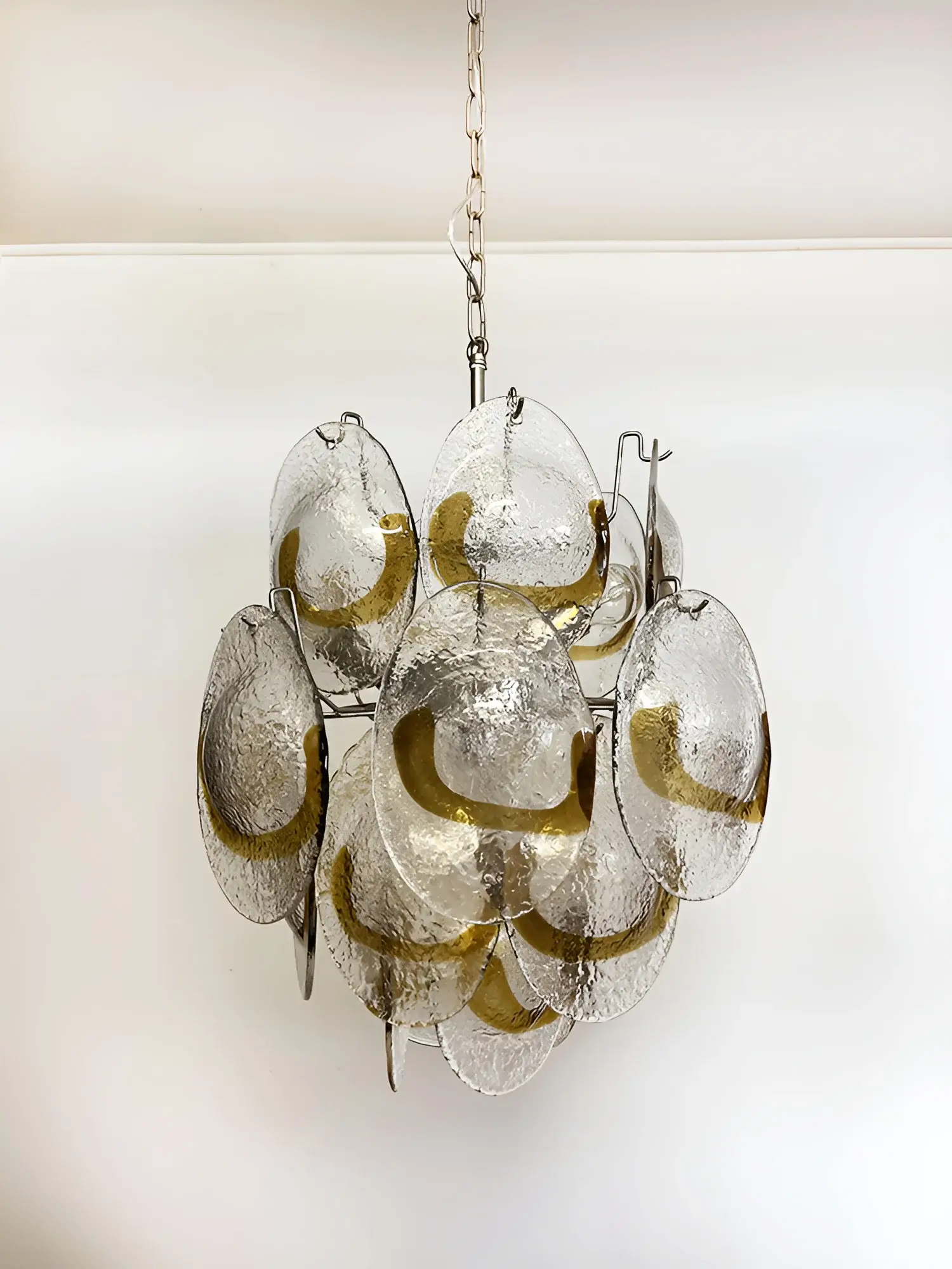 Vintage Murano Transparent Amber Chandelier - Image 18