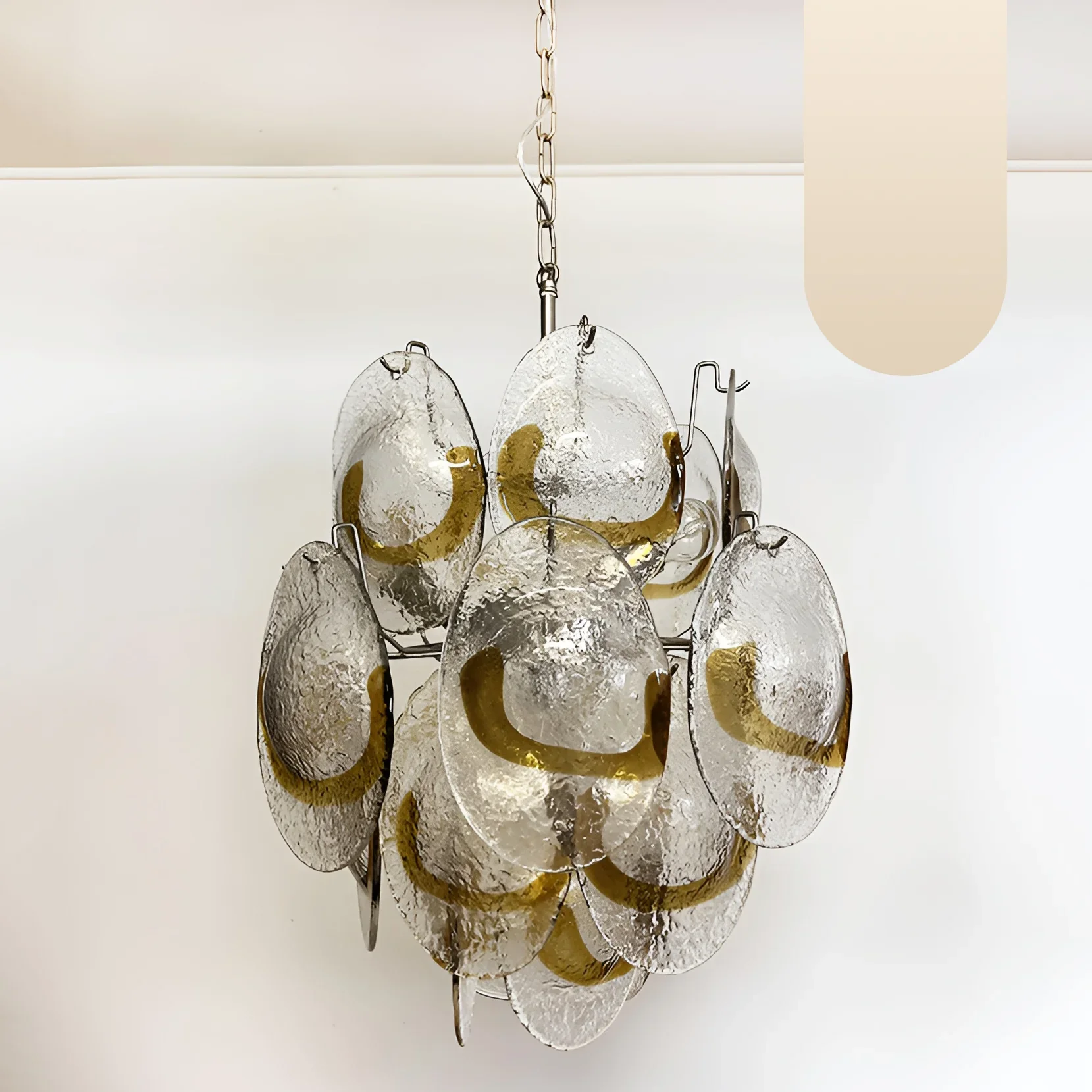 Vintage Murano Transparent Amber Chandelier - Image 19