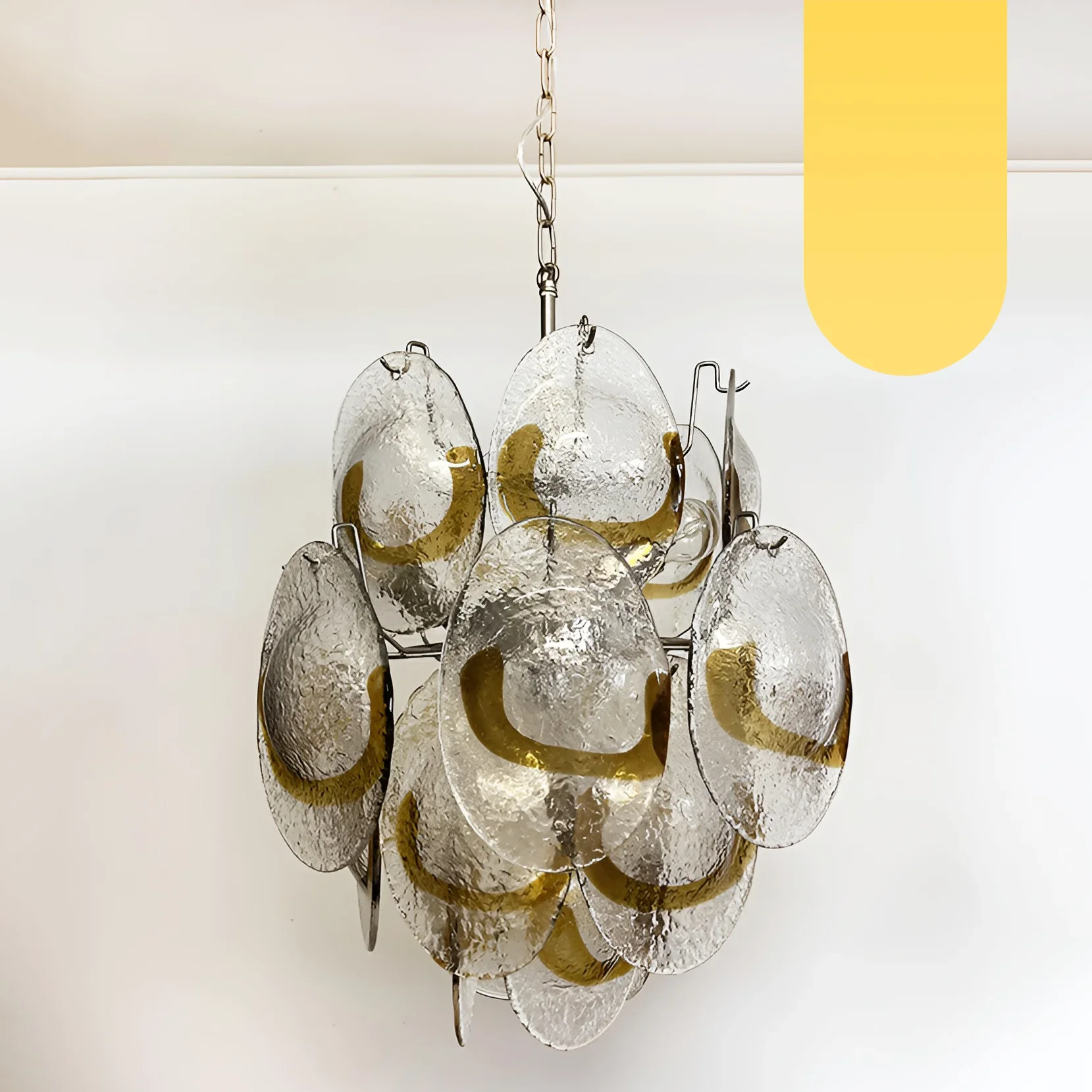 Vintage Murano Transparent Amber Chandelier - Image 21