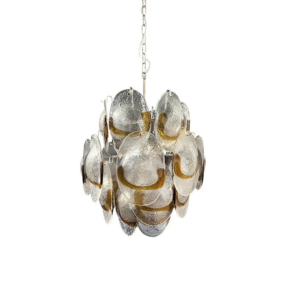 Vintage Murano Transparent Amber Chandelier - Image 22