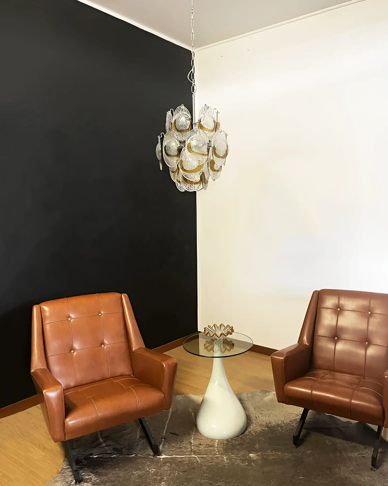 Vintage Murano Transparent Amber Chandelier - Image 4