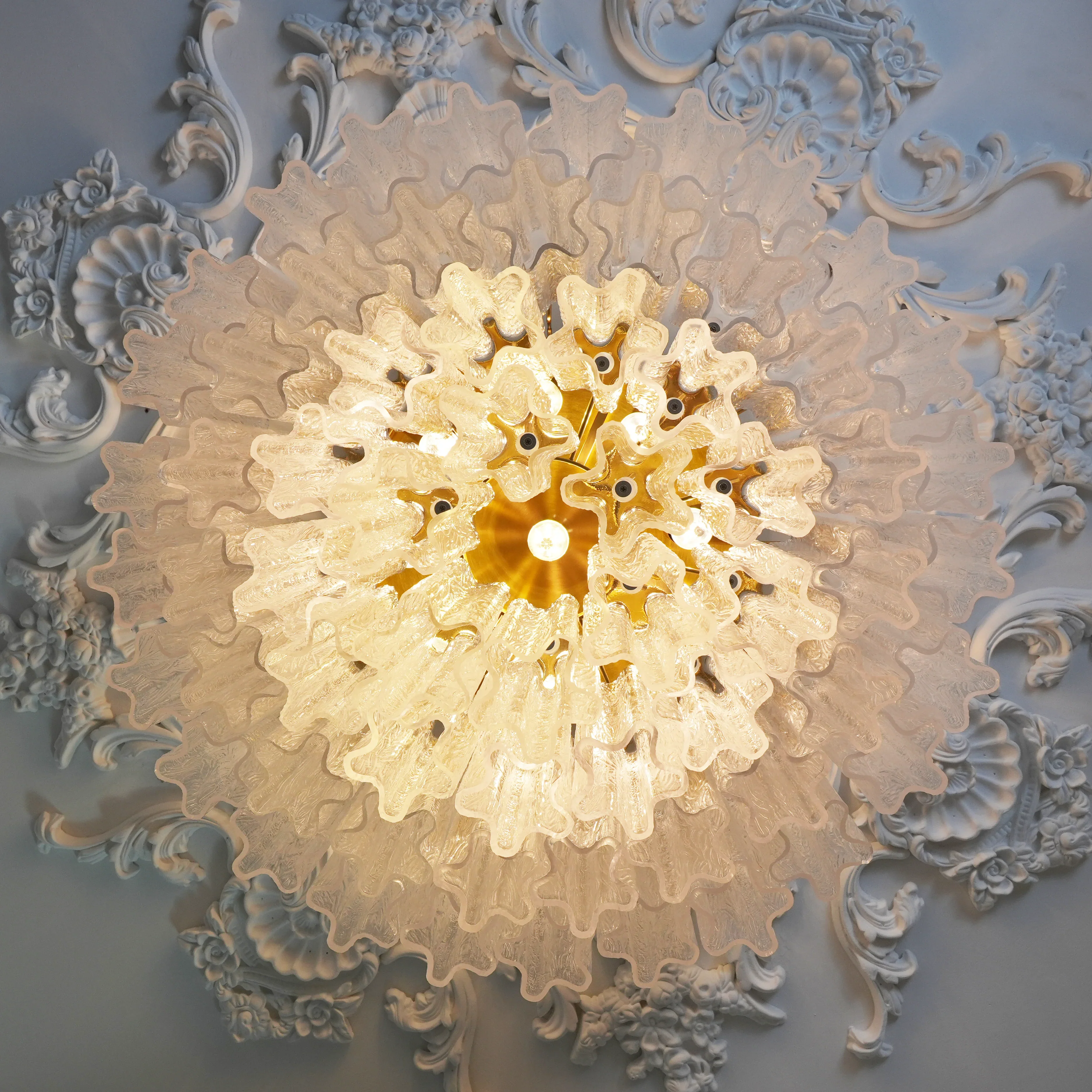 Vintage Murano Transparent Glass Ceiling Light - Image 10