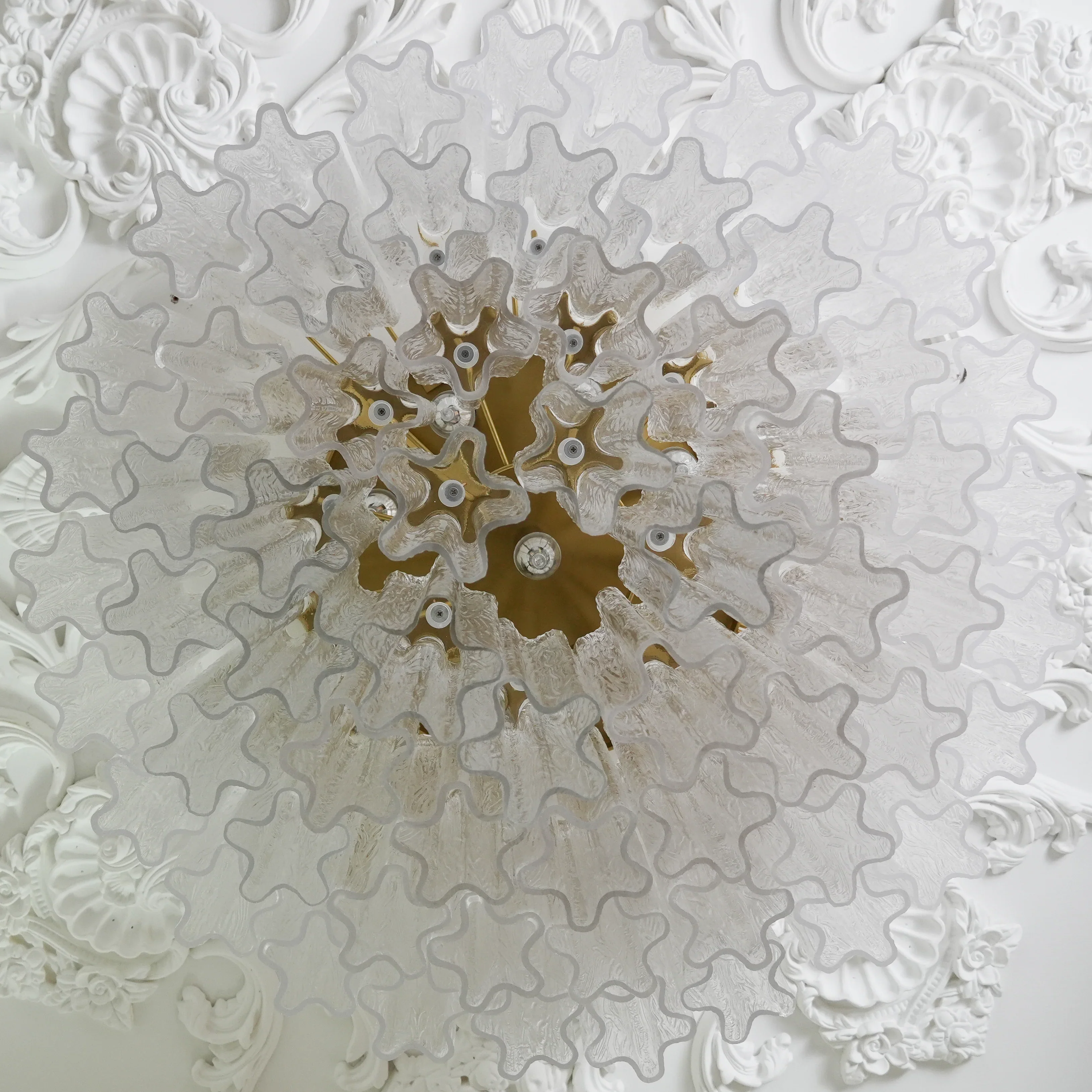 Vintage Murano Transparent Glass Ceiling Light - Image 12