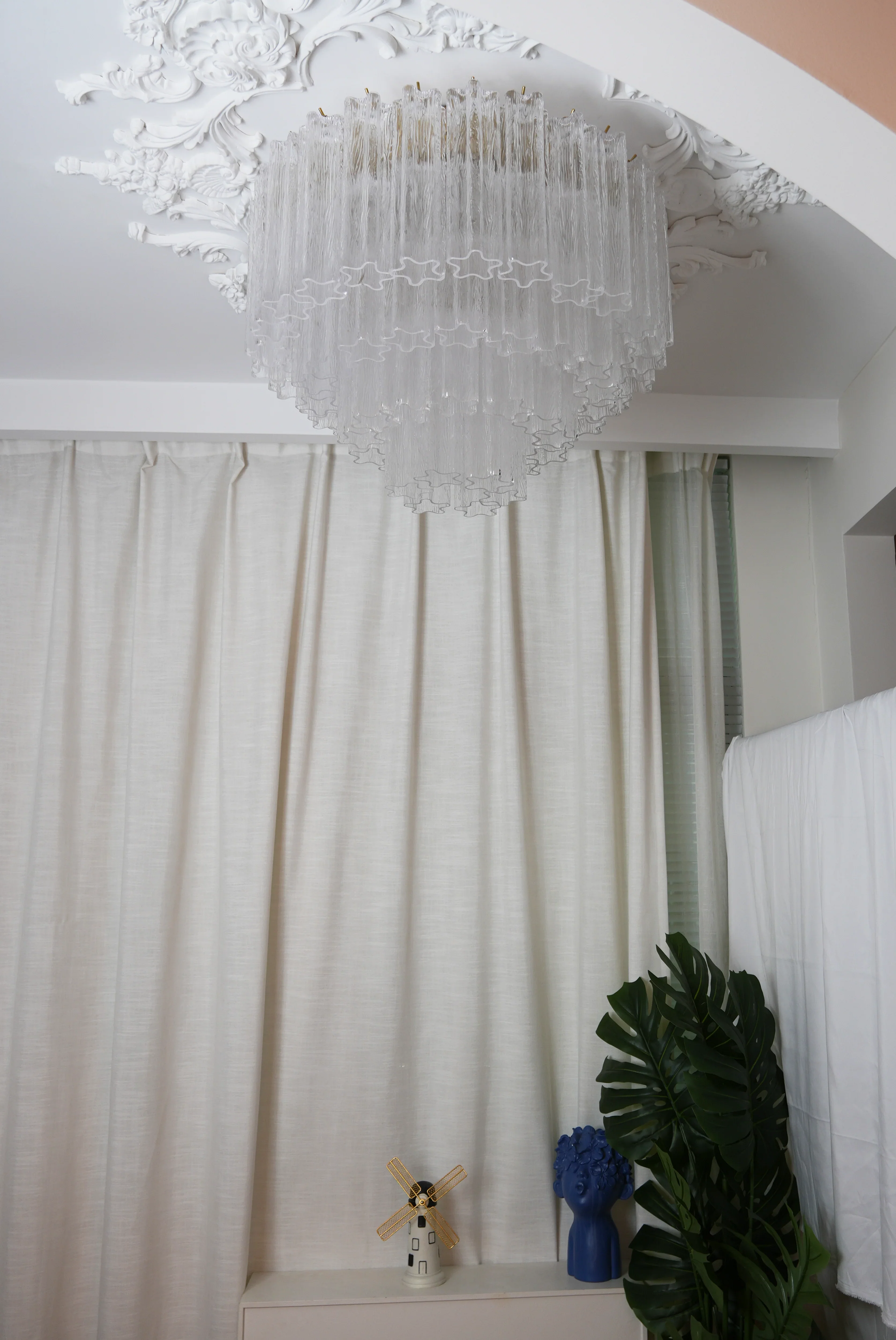 Vintage Murano Transparent Glass Ceiling Light - Image 6