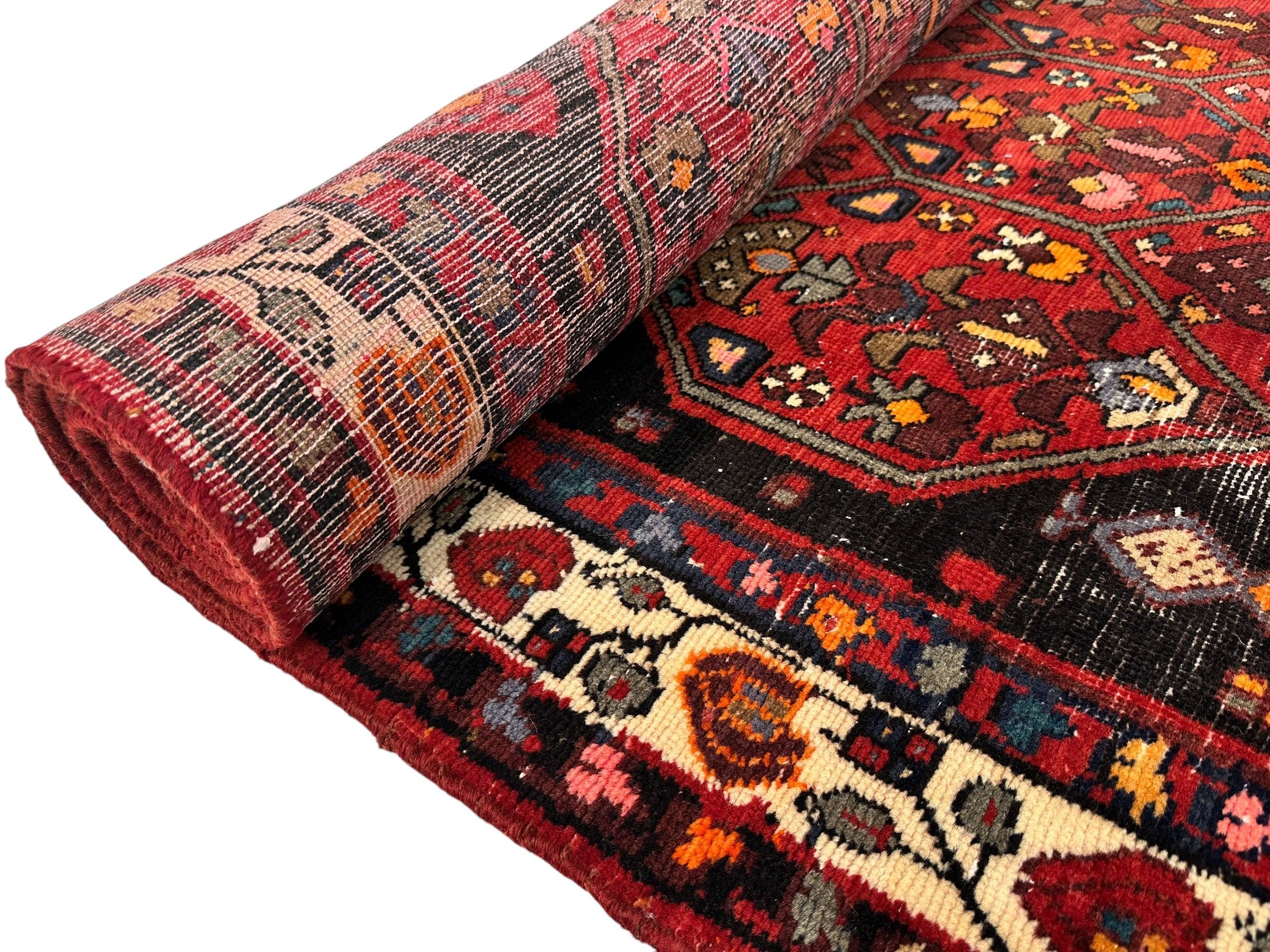 Vintage Persian Hosseinabad Runner Rug - 4’2” x 10’5” - Handwoven Wool, Circa 1950s - Image 8