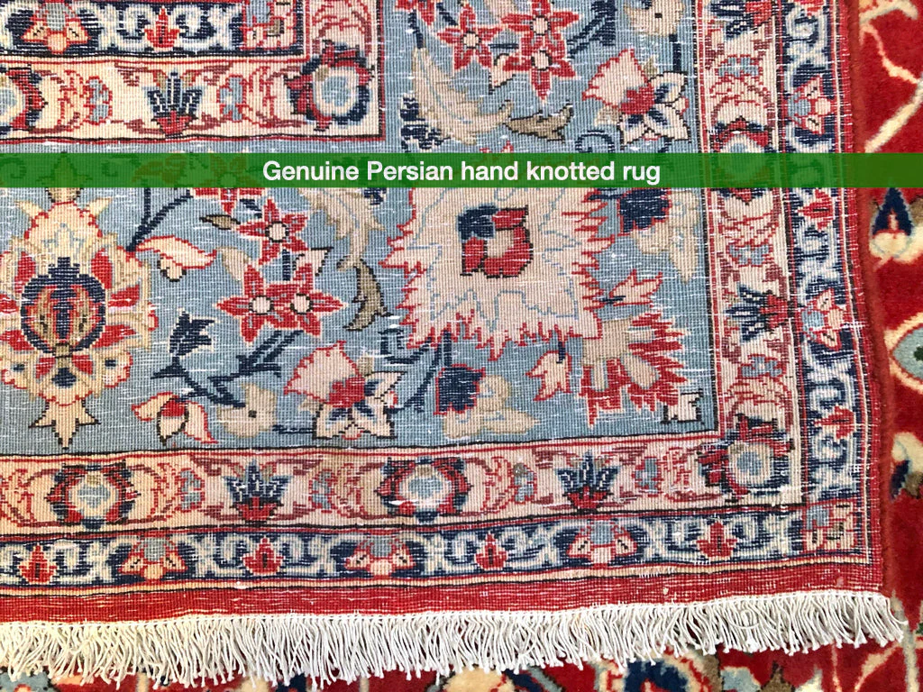Vintage Isfahan (4'11"x7'09") red/lt.blue - Image 10