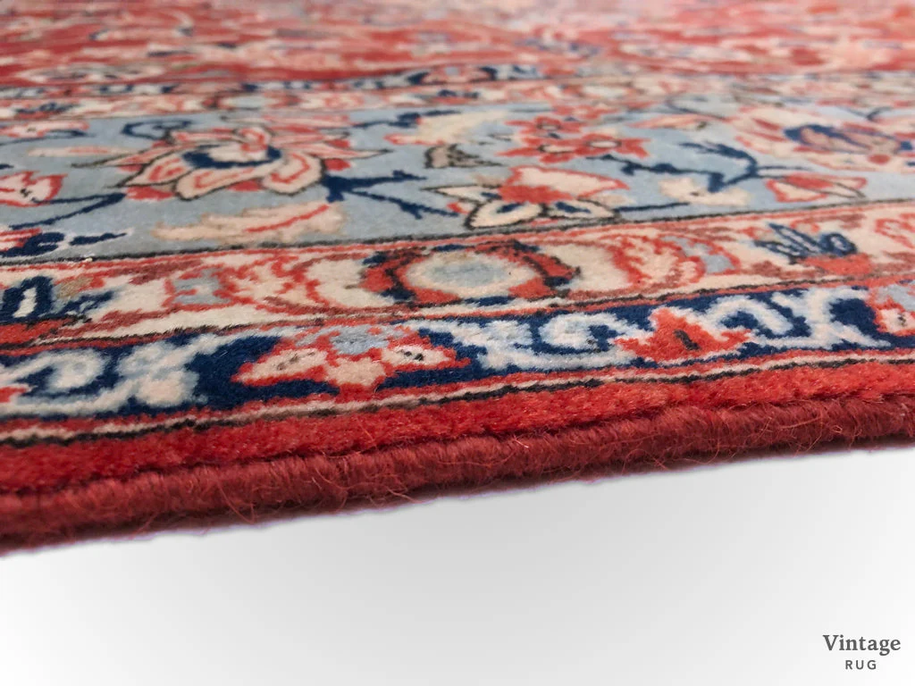Vintage Isfahan (4'11"x7'09") red/lt.blue - Image 4