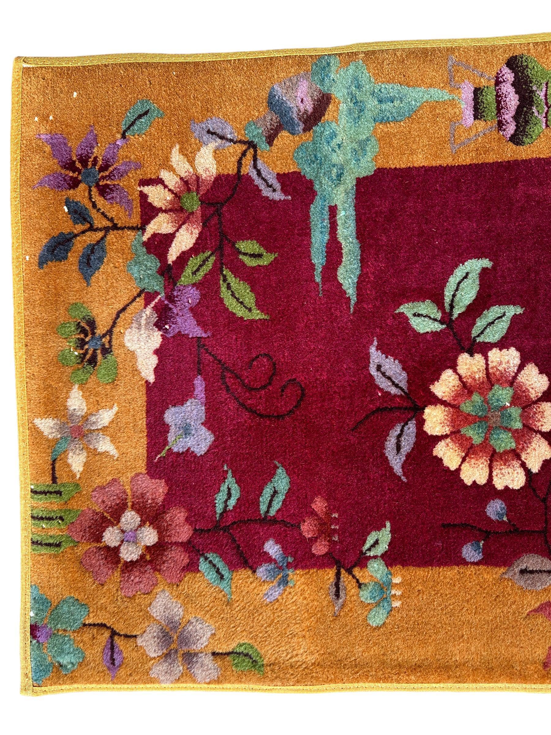 Vintage Small Art Deco Chinese Rug 22” x 47” - Image 2