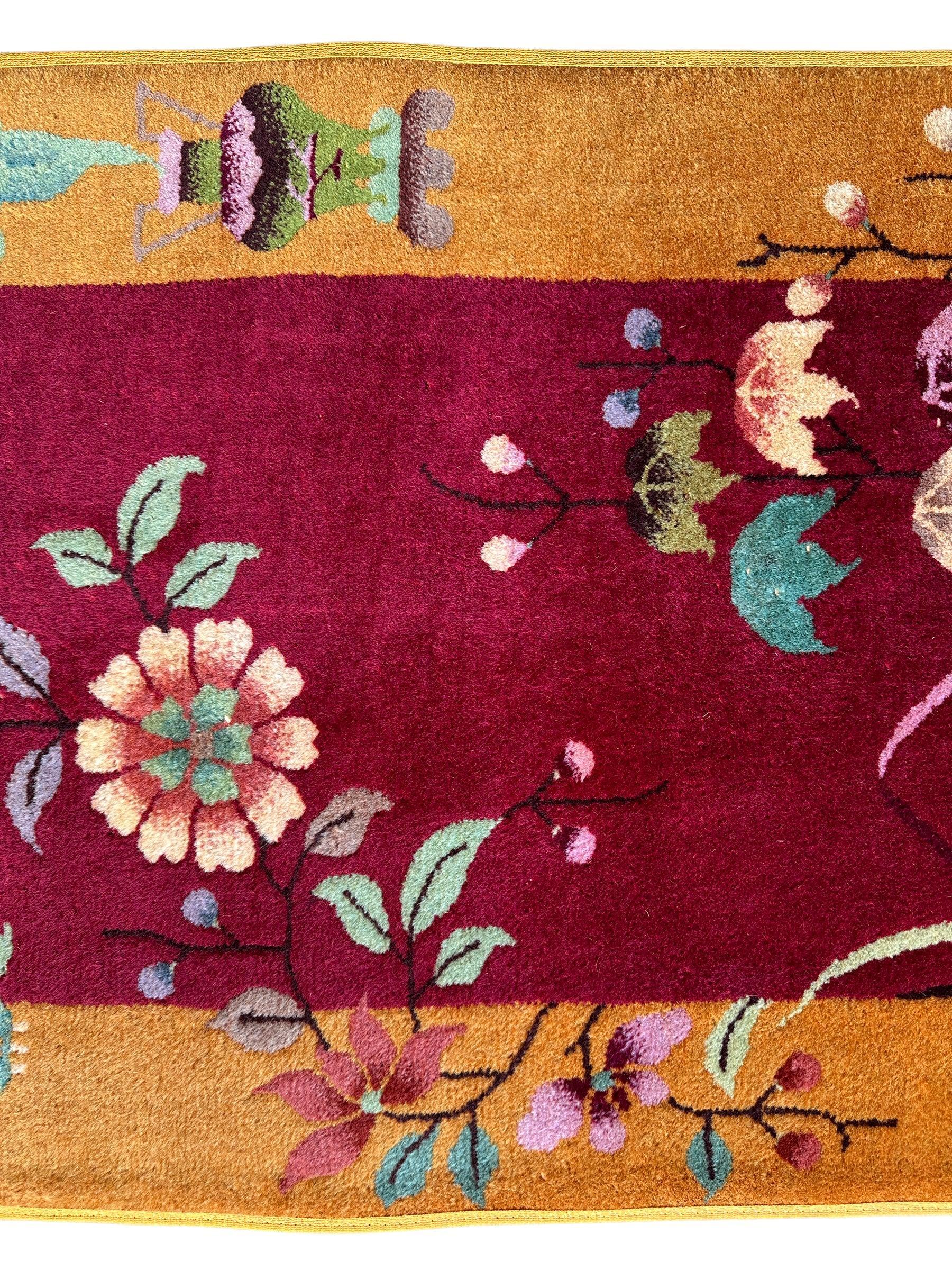 Vintage Small Art Deco Chinese Rug 22” x 47” - Image 5