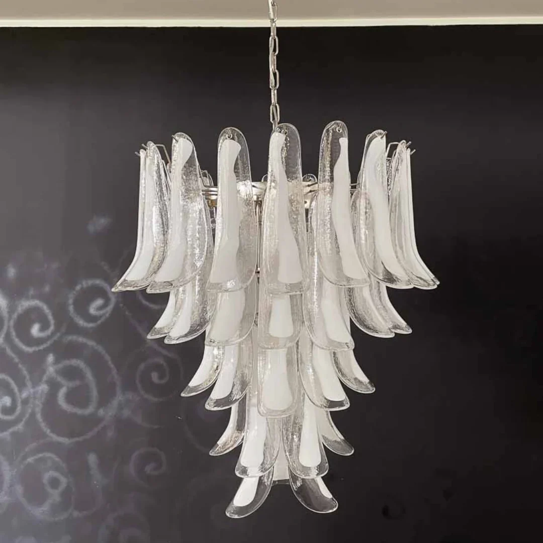 Vintage Transparent Murano Petals Chandelier - Image 11