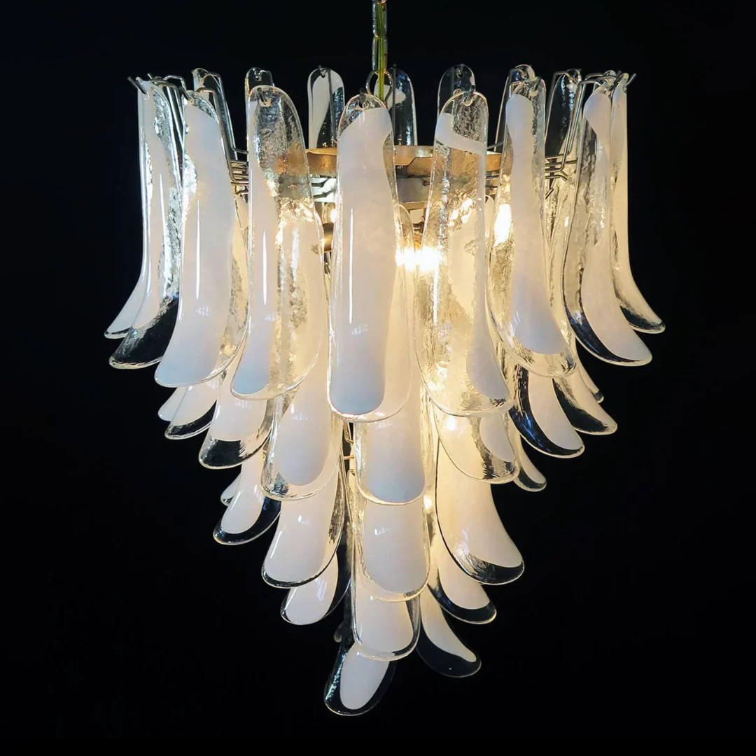 Vintage Transparent Murano Petals Chandelier - Image 13