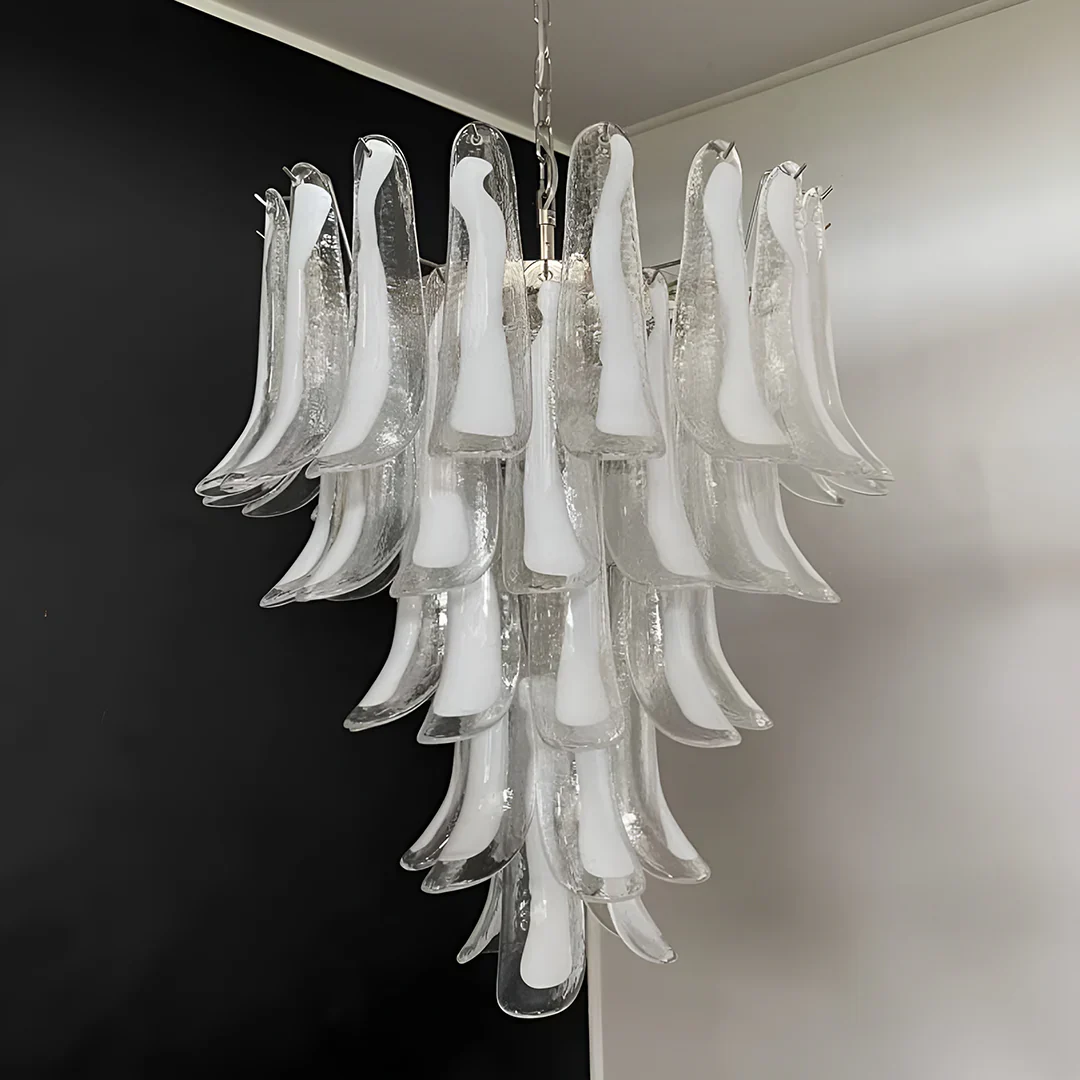 Vintage Transparent Murano Petals Chandelier - Image 14
