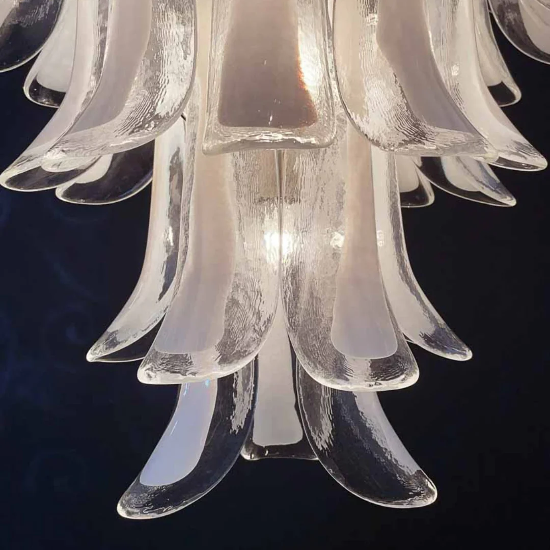 Vintage Transparent Murano Petals Chandelier - Image 17