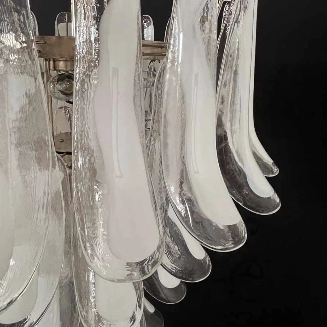 Vintage Transparent Murano Petals Chandelier - Image 19