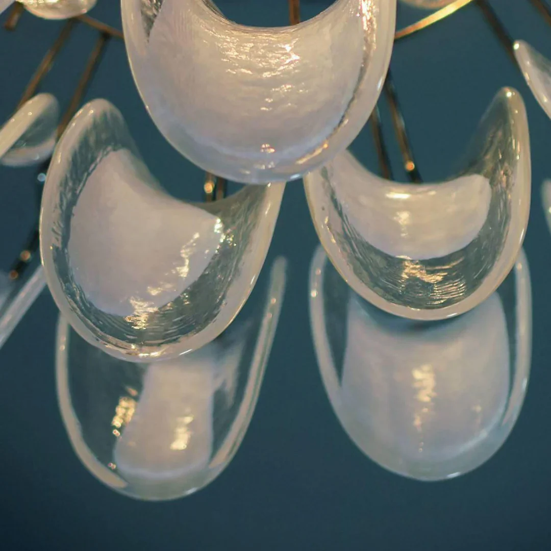 Vintage Transparent Murano Petals Chandelier - Image 20