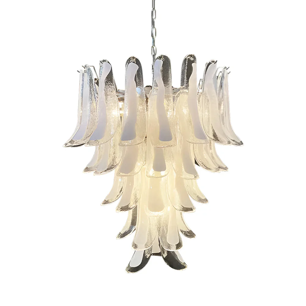 Vintage Transparent Murano Petals Chandelier - Image 24